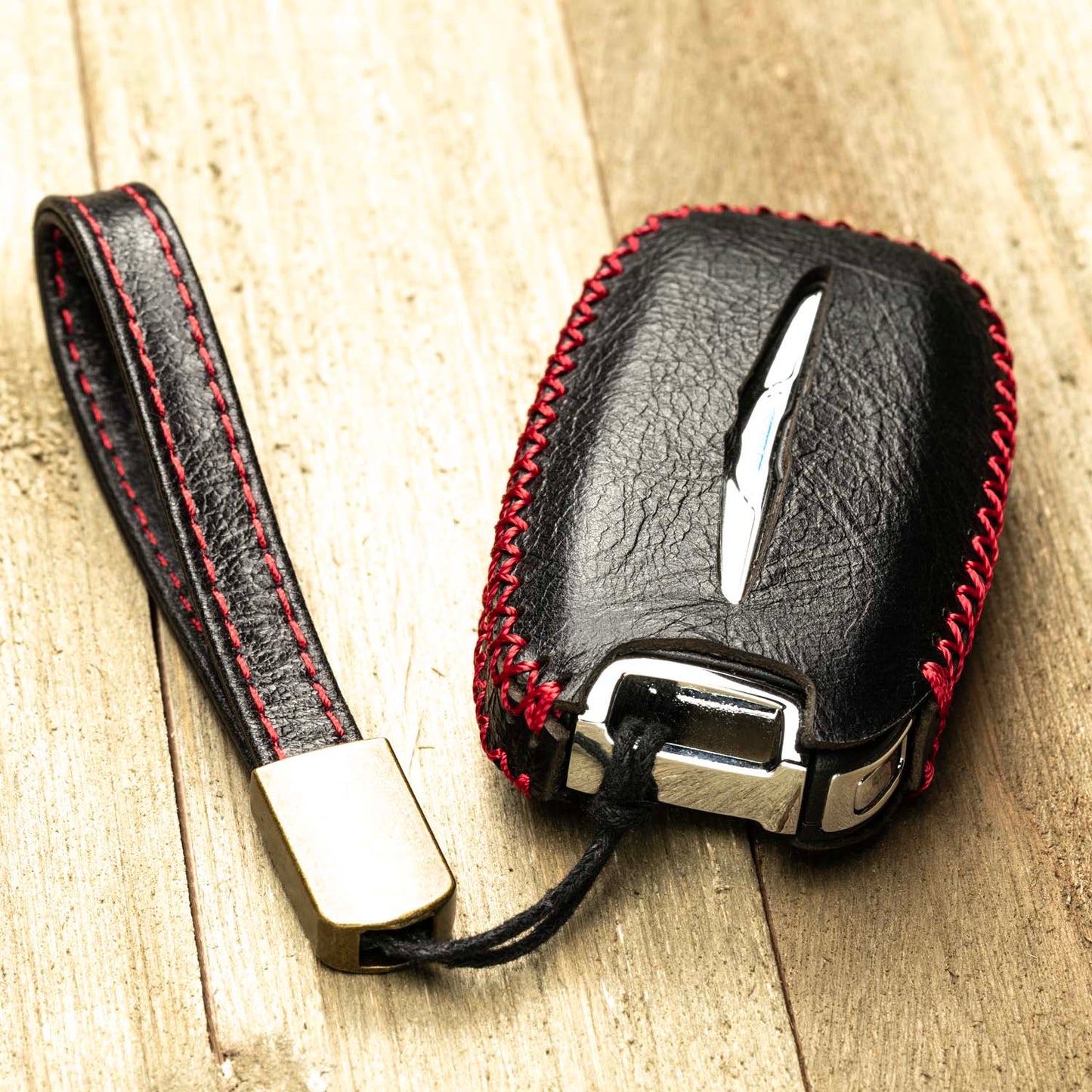 Vitodeco Superior Leather Key Fob Case Compatible for 2017-2025 Chrysler Pacifica, 7-Button