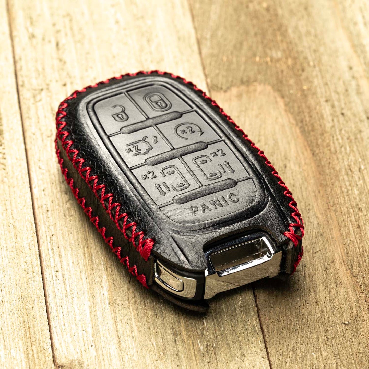 Vitodeco Superior Leather Key Fob Case Compatible for 2017-2025 Chrysler Pacifica, 7-Button