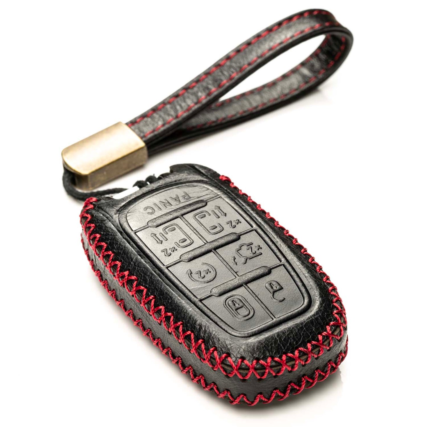 Vitodeco Superior Leather Key Fob Case Compatible for 2017-2025 Chrysler Pacifica, 7-Button