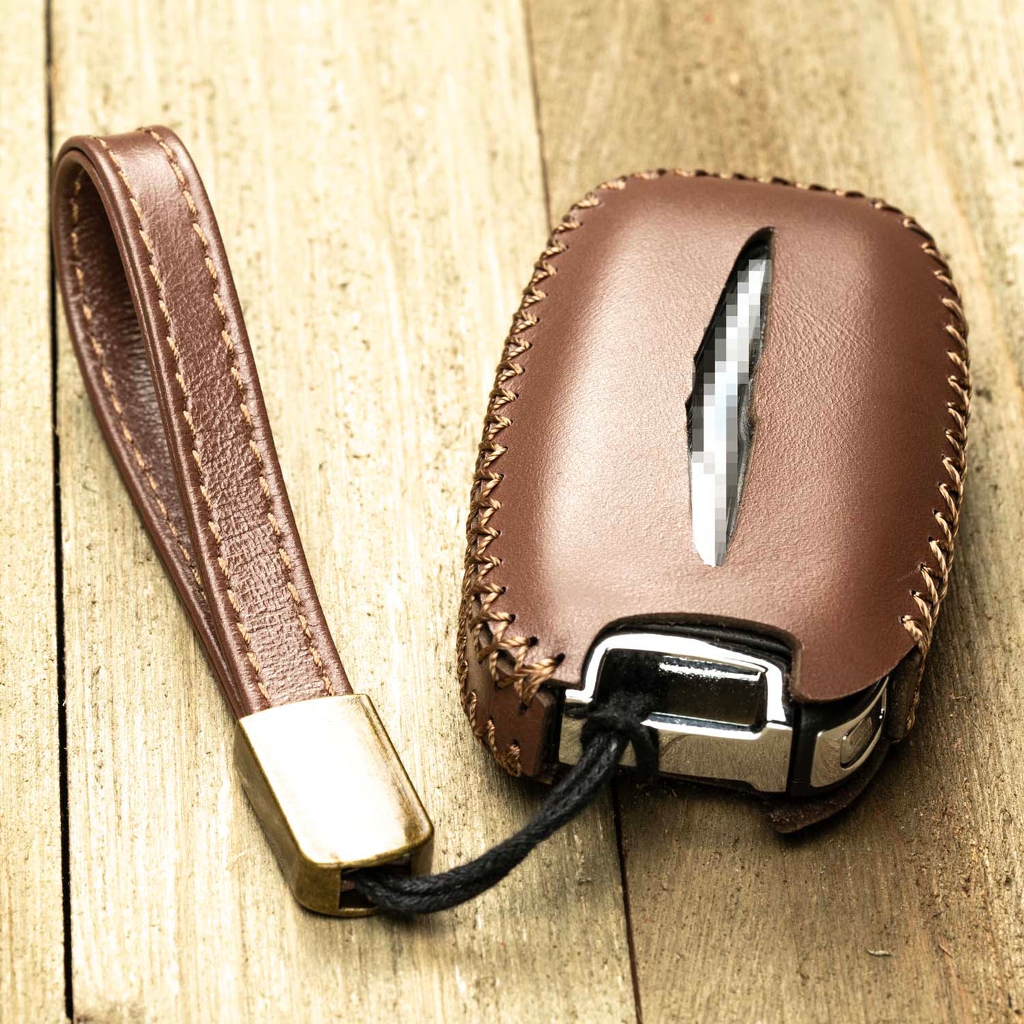 Vitodeco Superior Leather Key Fob Case Compatible for 2017-2025 Chrysler Pacifica, 7-Button