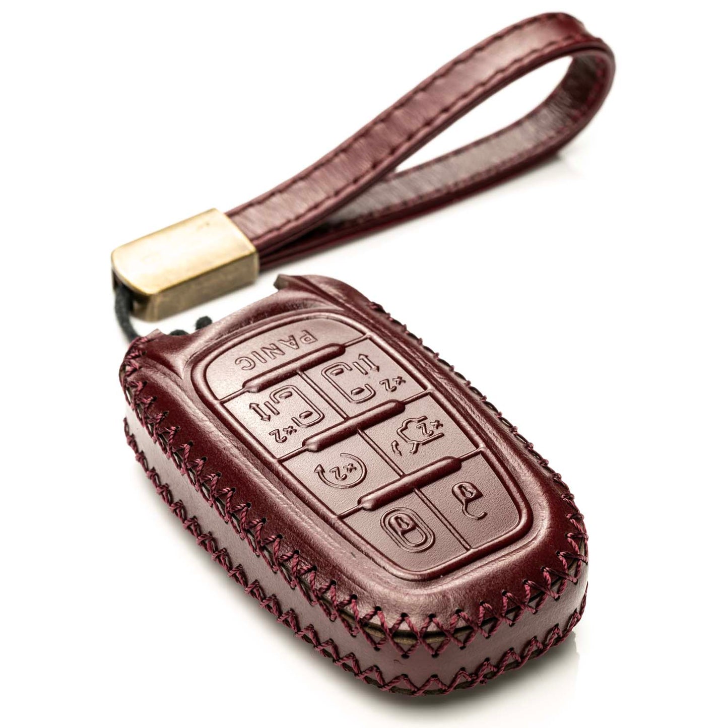 Vitodeco Superior Leather Key Fob Case Compatible for 2017-2025 Chrysler Pacifica, 7-Button