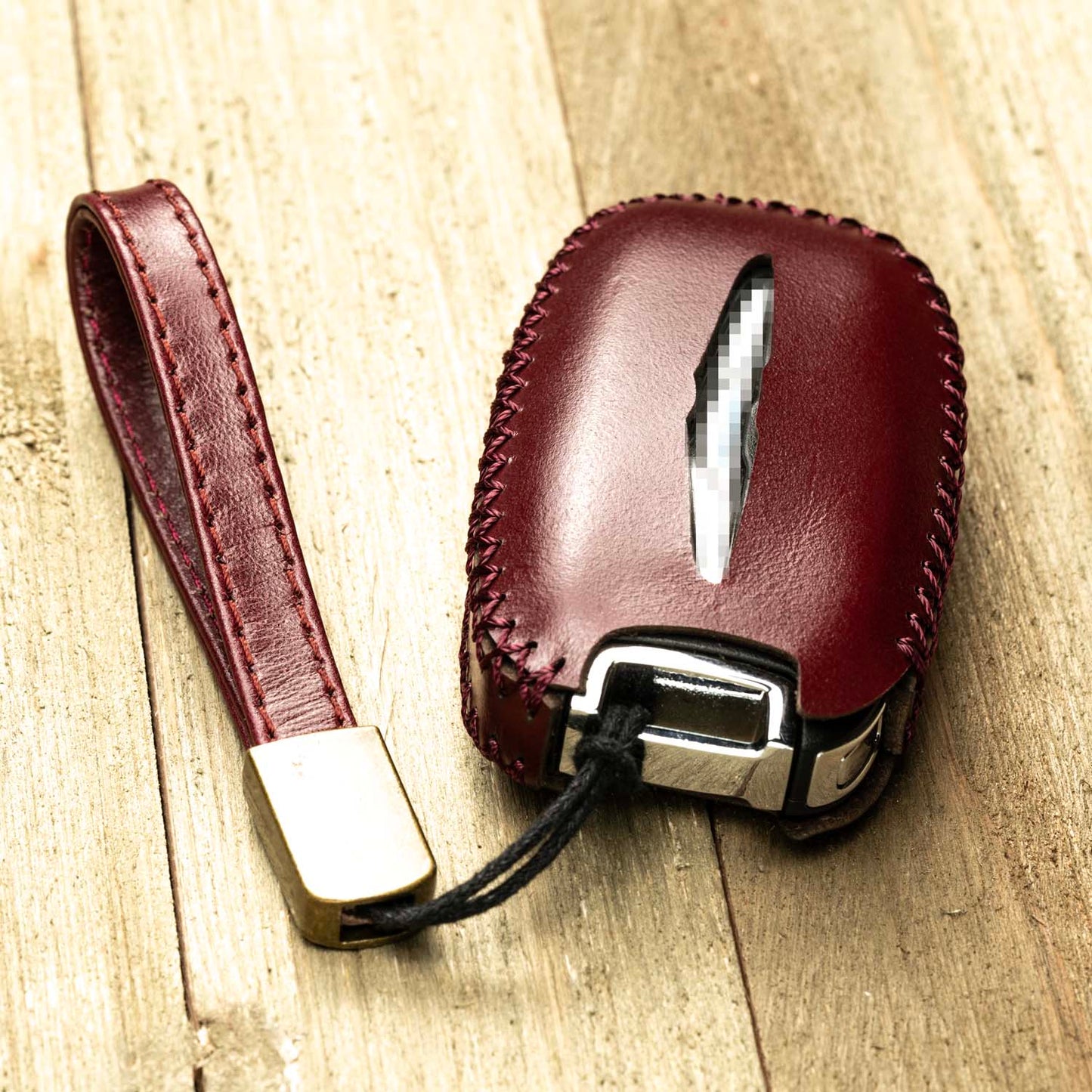 Vitodeco Superior Leather Key Fob Case Compatible for 2017-2025 Chrysler Pacifica, 7-Button