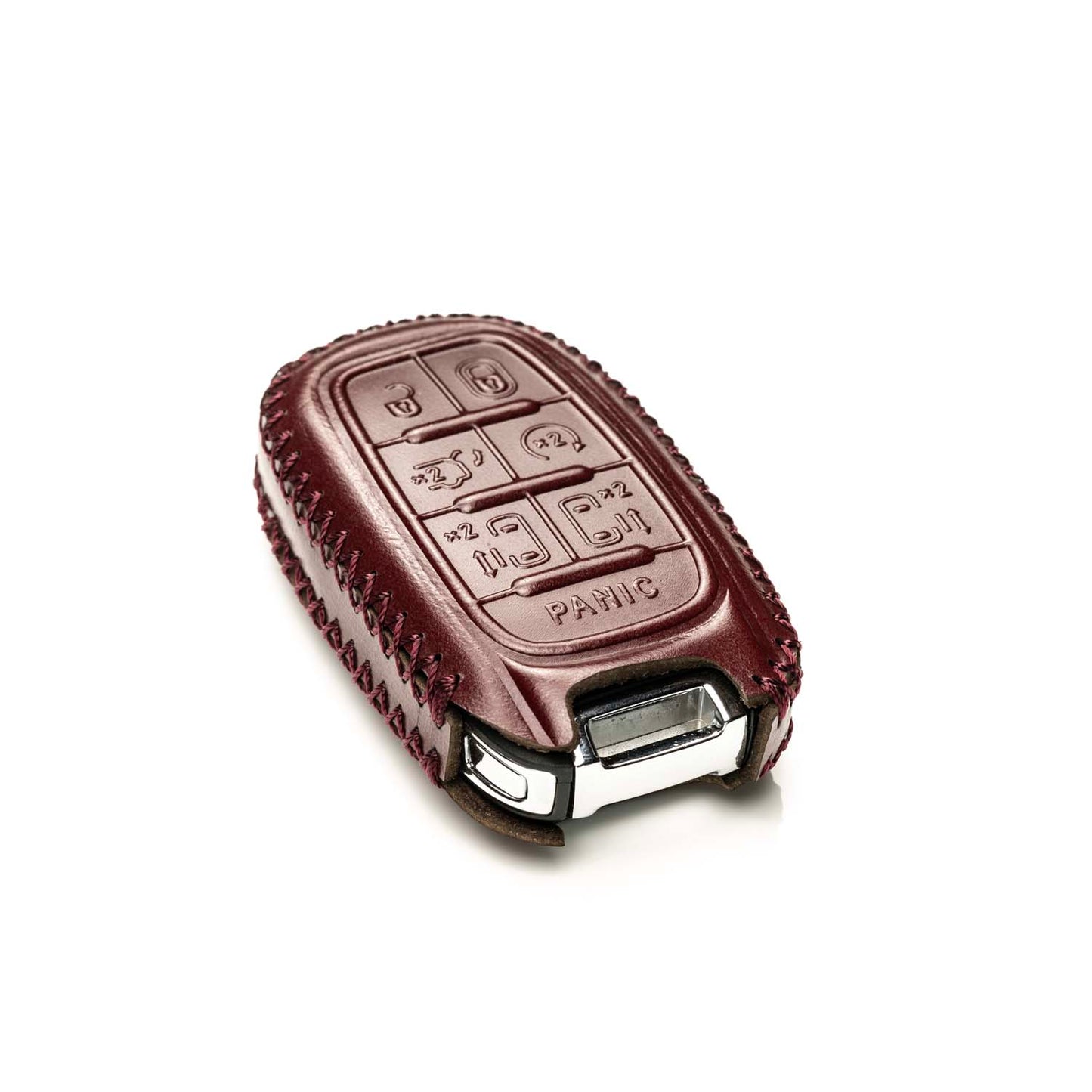 Vitodeco Superior Leather Key Fob Case Compatible for 2017-2025 Chrysler Pacifica, 7-Button