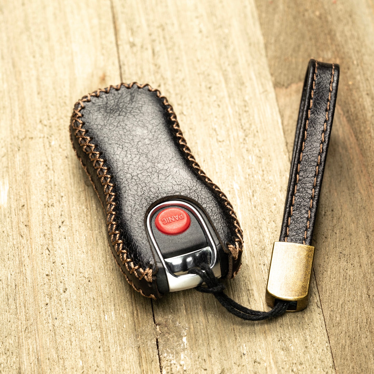 Vitodeco Superior Leather Key Fob Case Compatible for 2020-2025 Porsche Cayenne, Macan, Panamera, 718, 911, 3-Button