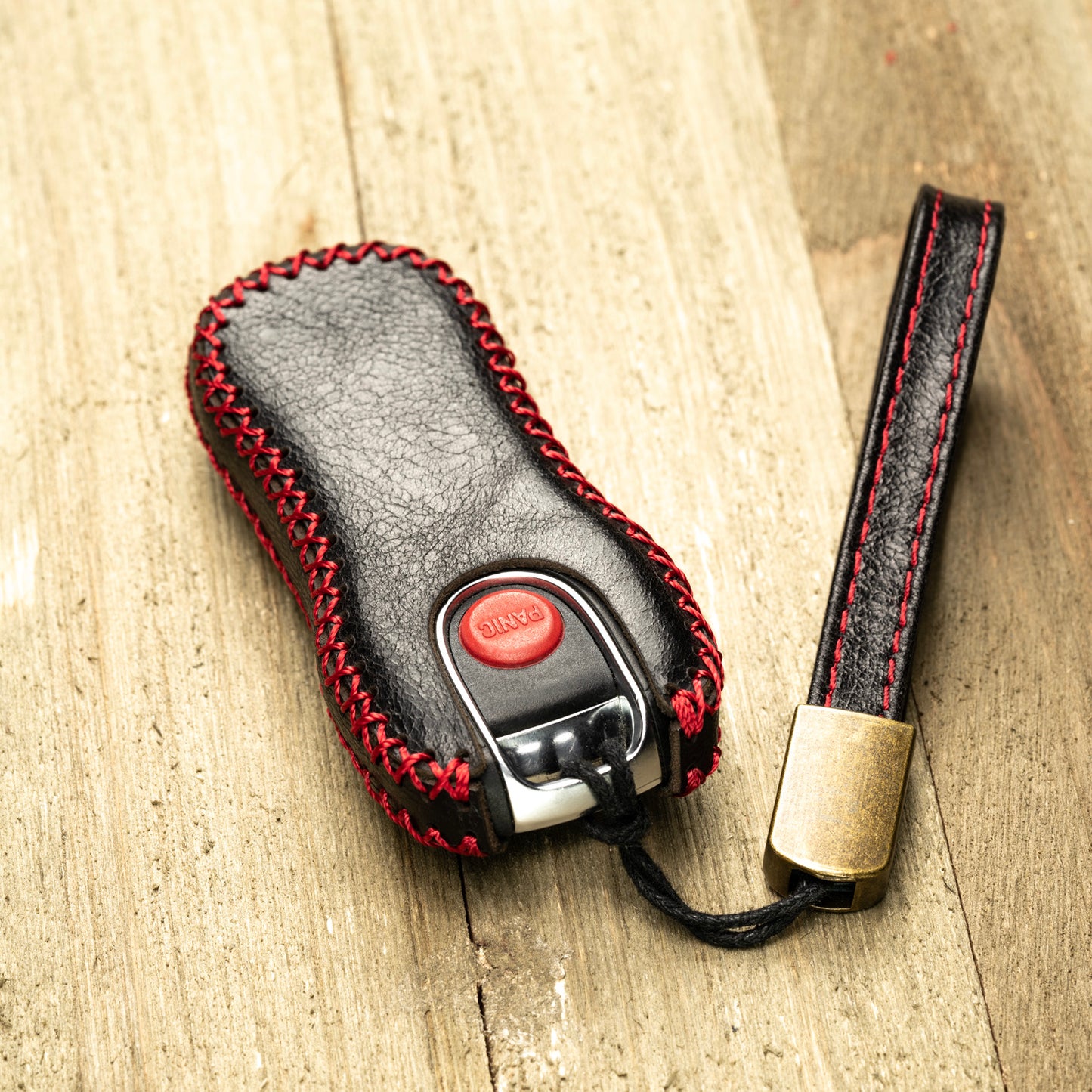 Vitodeco Superior Leather Key Fob Case Compatible for 2020-2025 Porsche Cayenne, Macan, Panamera, 718, 911, 3-Button