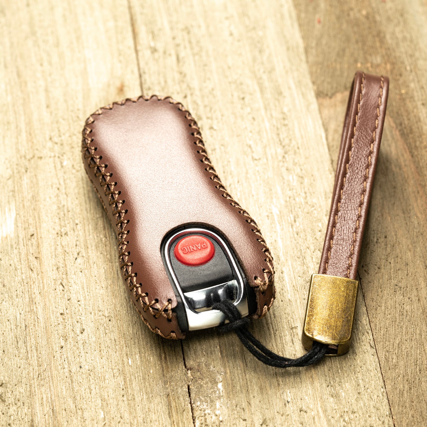 Vitodeco Superior Leather Key Fob Case Compatible for 2020-2025 Porsche Cayenne, Macan, Panamera, 718, 911, 3-Button