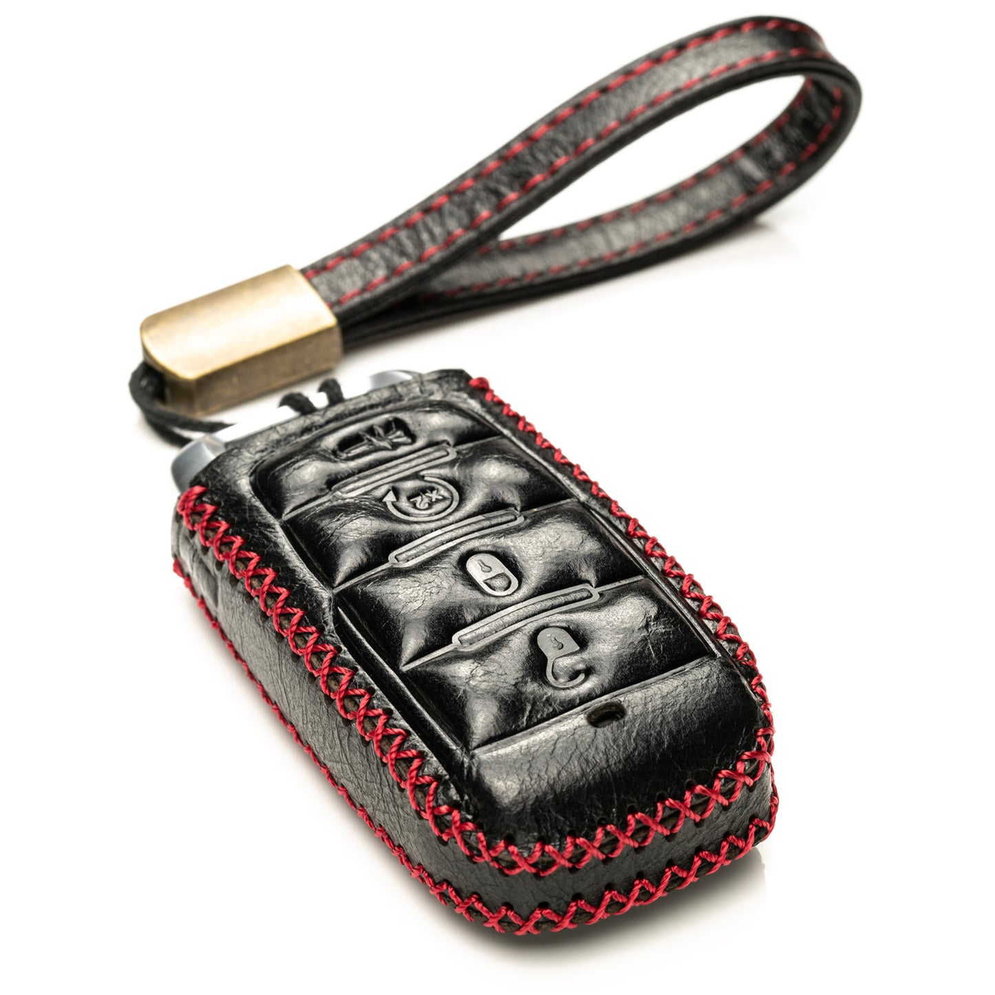 Vitodeco Superior Leather Key Fob Case Compatible for RAM 1500, RAM 2500, RAM 3500 2019-2025, 4-Button