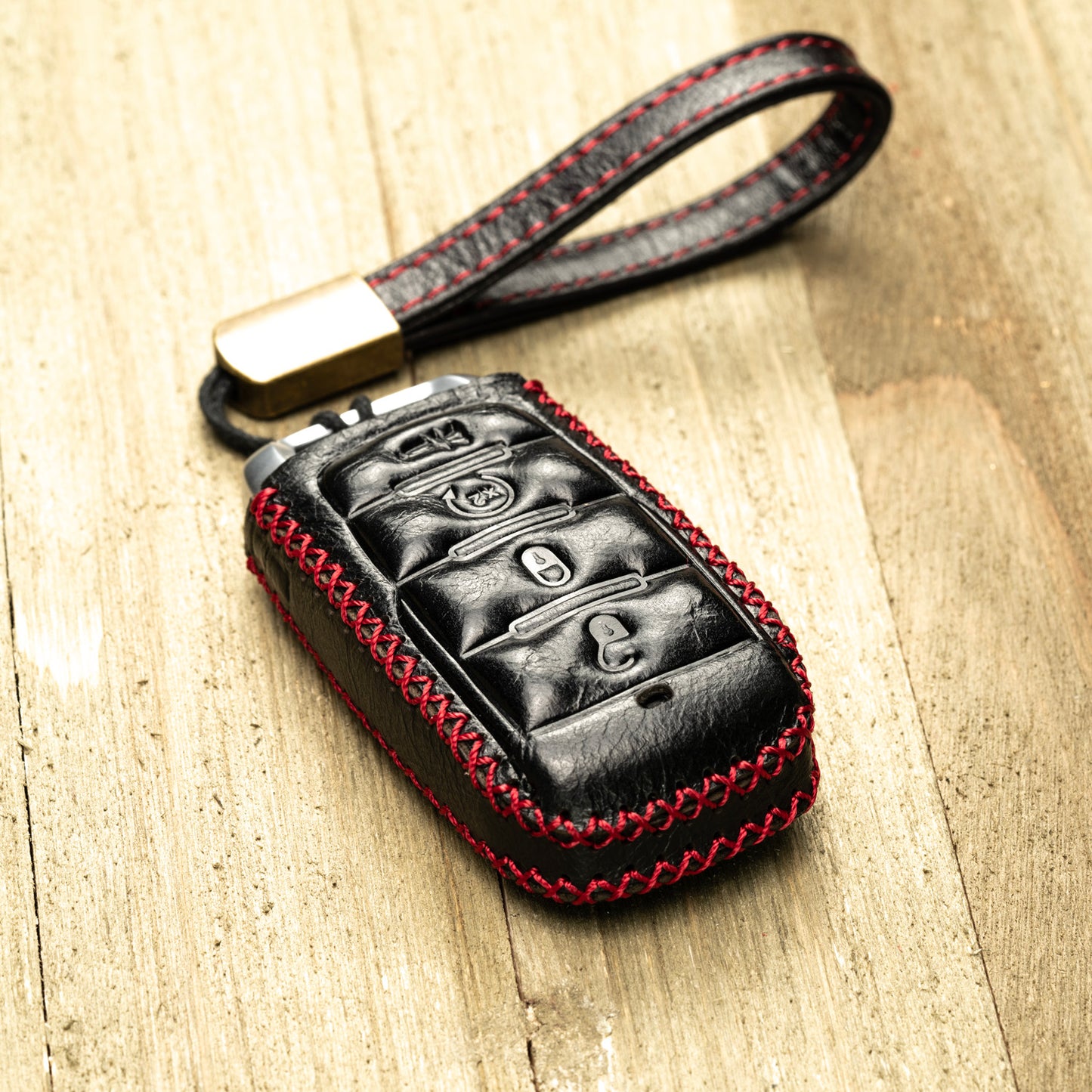 Vitodeco Superior Leather Key Fob Case Compatible for RAM 1500, RAM 2500, RAM 3500 2019-2025, 4-Button