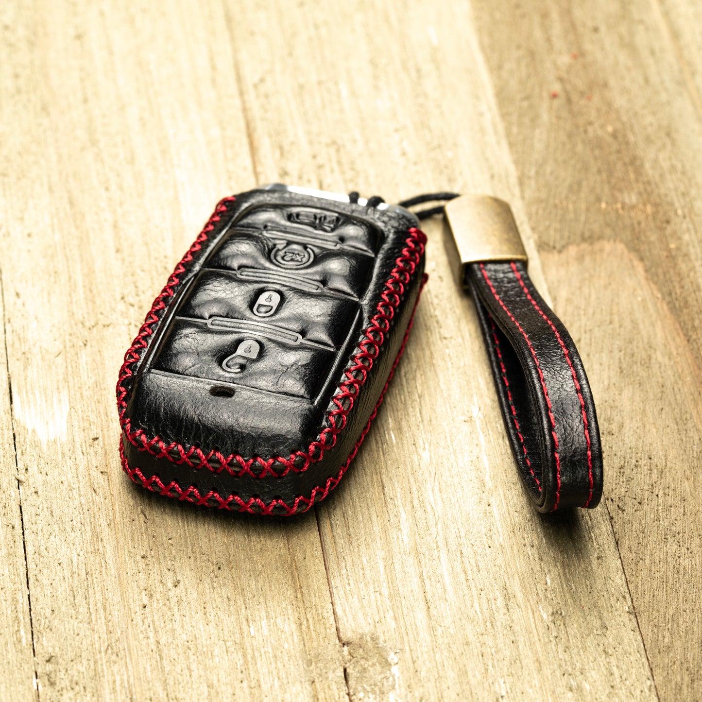 Vitodeco Superior Leather Key Fob Case Compatible for RAM 1500, RAM 2500, RAM 3500 2019-2025, 4-Button