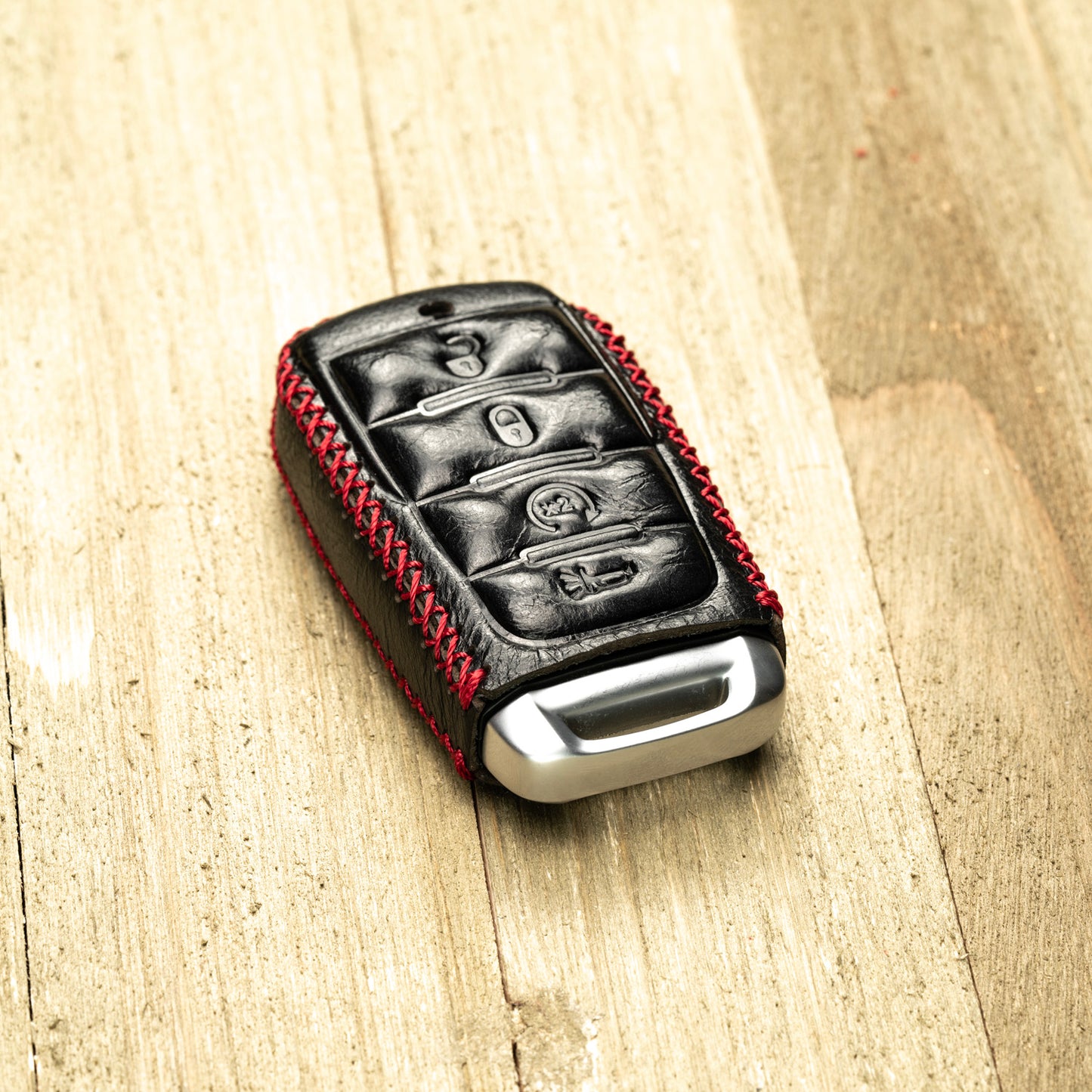 Vitodeco Superior Leather Key Fob Case Compatible for RAM 1500, RAM 2500, RAM 3500 2019-2025, 4-Button