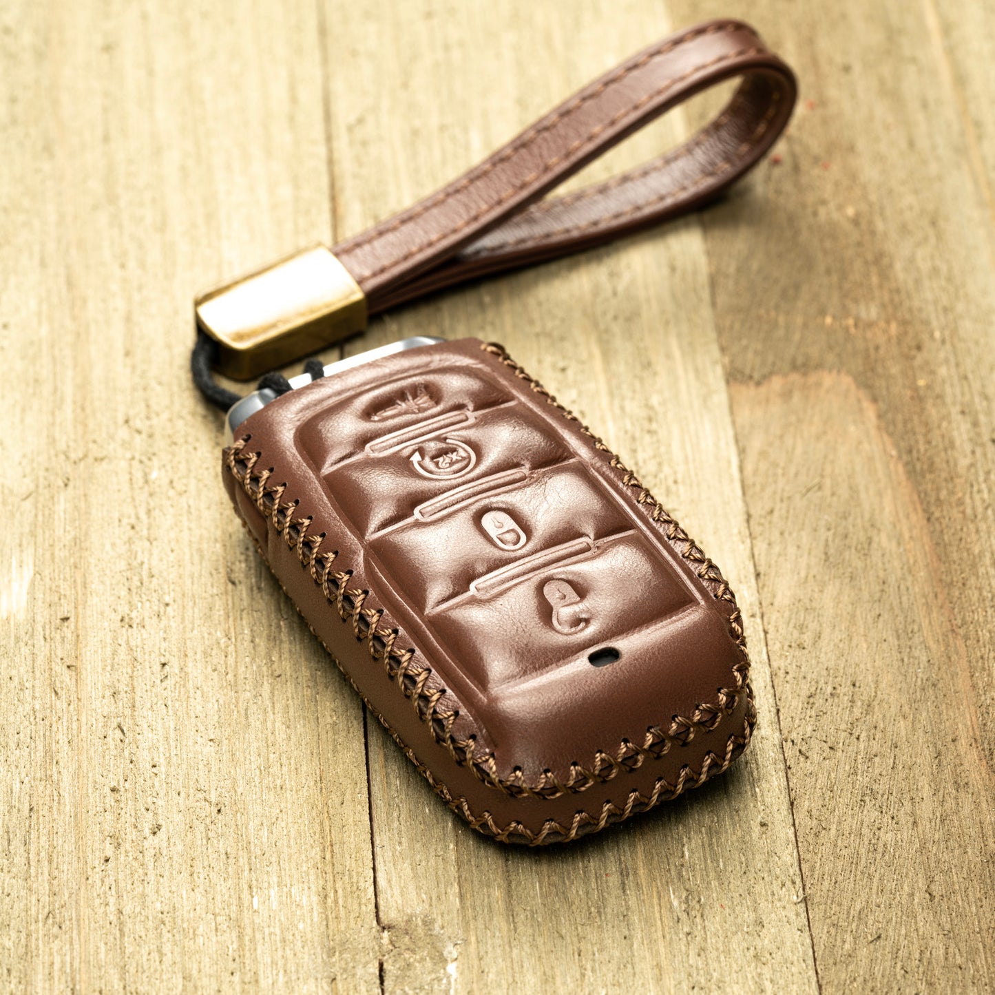 Vitodeco Superior Leather Key Fob Case Compatible for RAM 1500, RAM 2500, RAM 3500 2019-2025, 4-Button