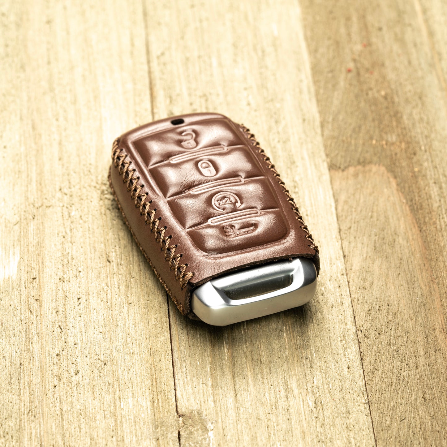 Vitodeco Superior Leather Key Fob Case Compatible for RAM 1500, RAM 2500, RAM 3500 2019-2025, 4-Button
