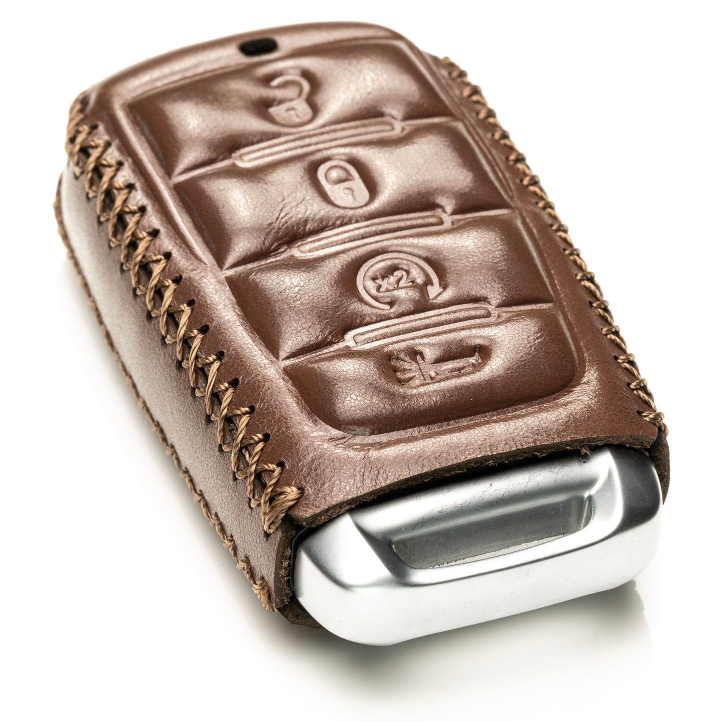 Vitodeco Superior Leather Key Fob Case Compatible for RAM 1500, RAM 2500, RAM 3500 2019-2025, 4-Button