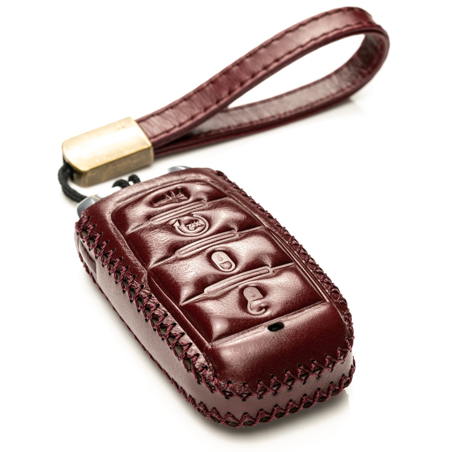 Vitodeco Superior Leather Key Fob Case Compatible for RAM 1500, RAM 2500, RAM 3500 2019-2025, 4-Button
