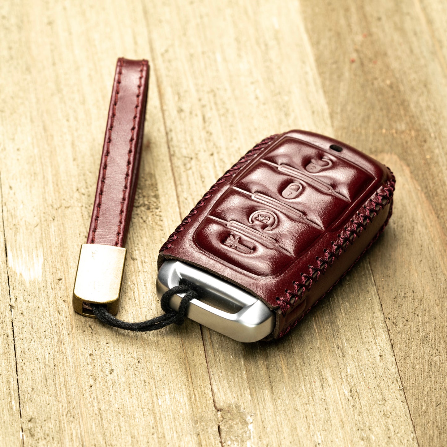 Vitodeco Superior Leather Key Fob Case Compatible for RAM 1500, RAM 2500, RAM 3500 2019-2025, 4-Button