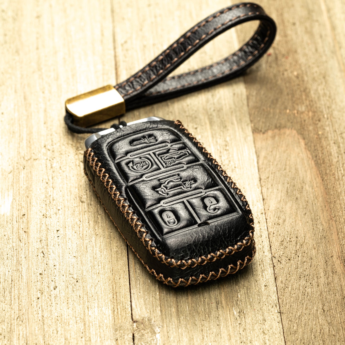 Vitodeco Superior Leather Key fob Case Compatible for RAM 1500, RAM 2500, RAM 3500 2019-2025, 6-Button