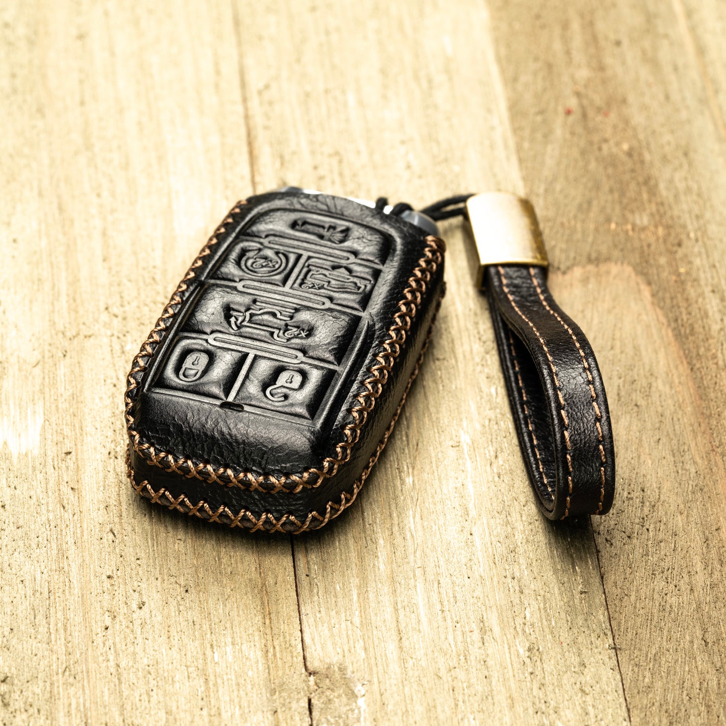 Vitodeco Superior Leather Key fob Case Compatible for RAM 1500, RAM 2500, RAM 3500 2019-2025, 6-Button