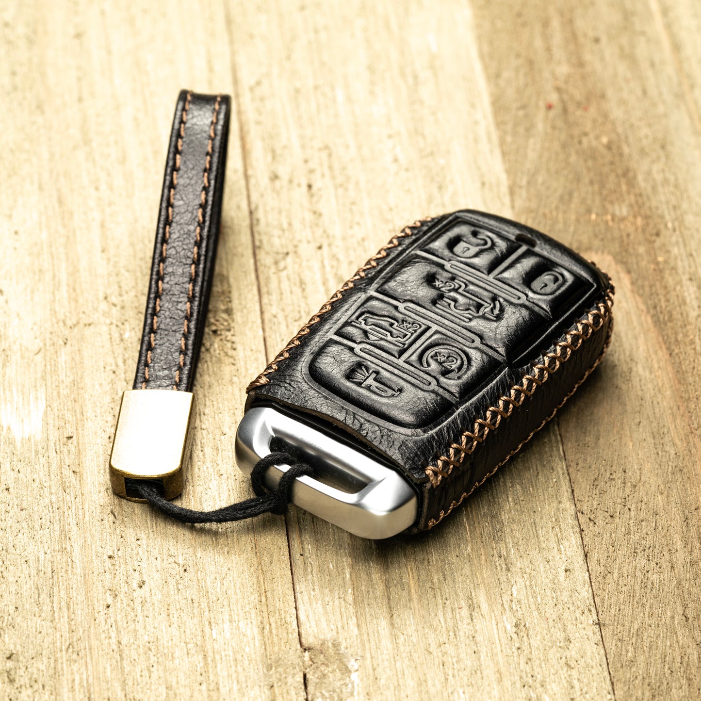 Vitodeco Superior Leather Key fob Case Compatible for RAM 1500, RAM 2500, RAM 3500 2019-2025, 6-Button