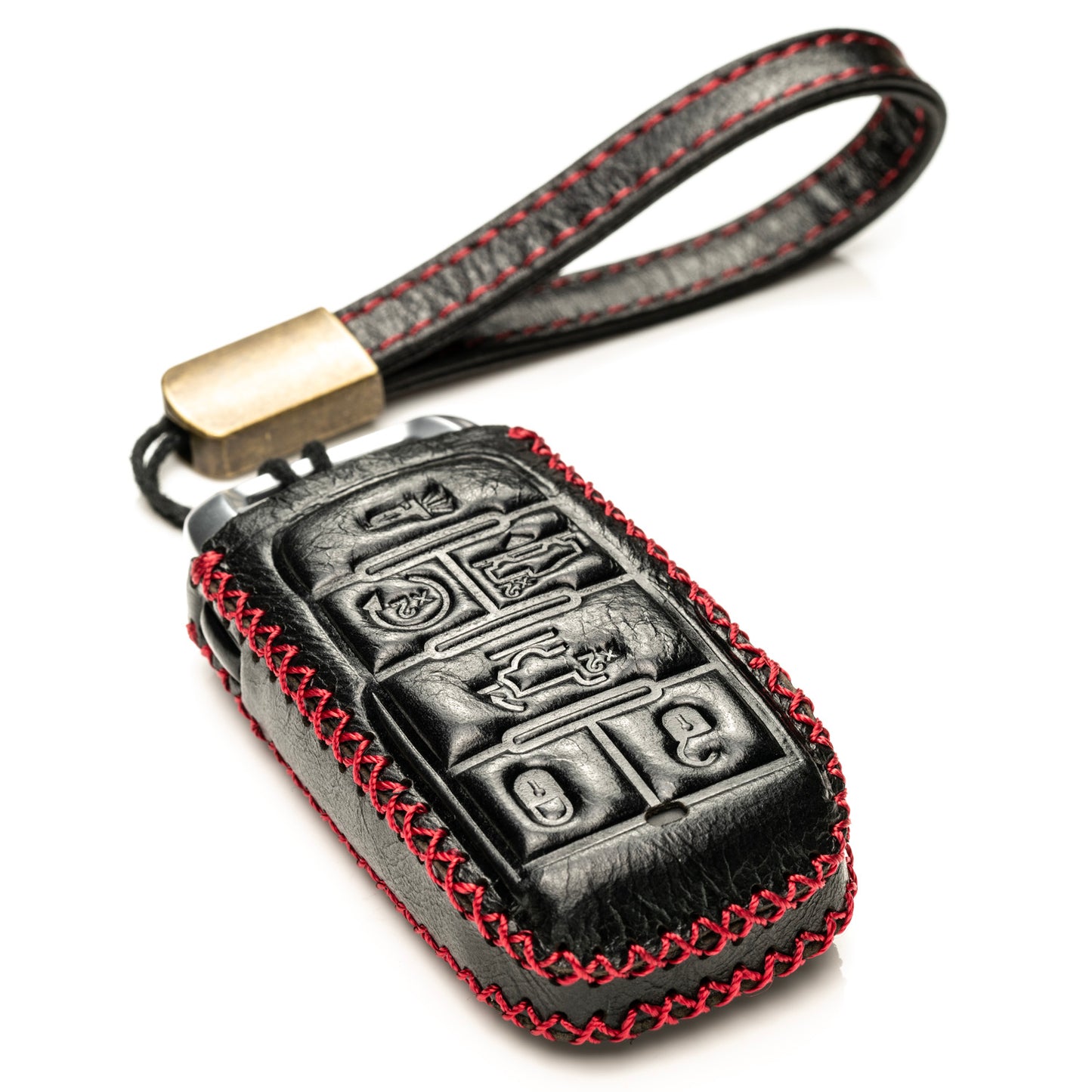 Vitodeco Superior Leather Key fob Case Compatible for RAM 1500, RAM 2500, RAM 3500 2019-2025, 6-Button