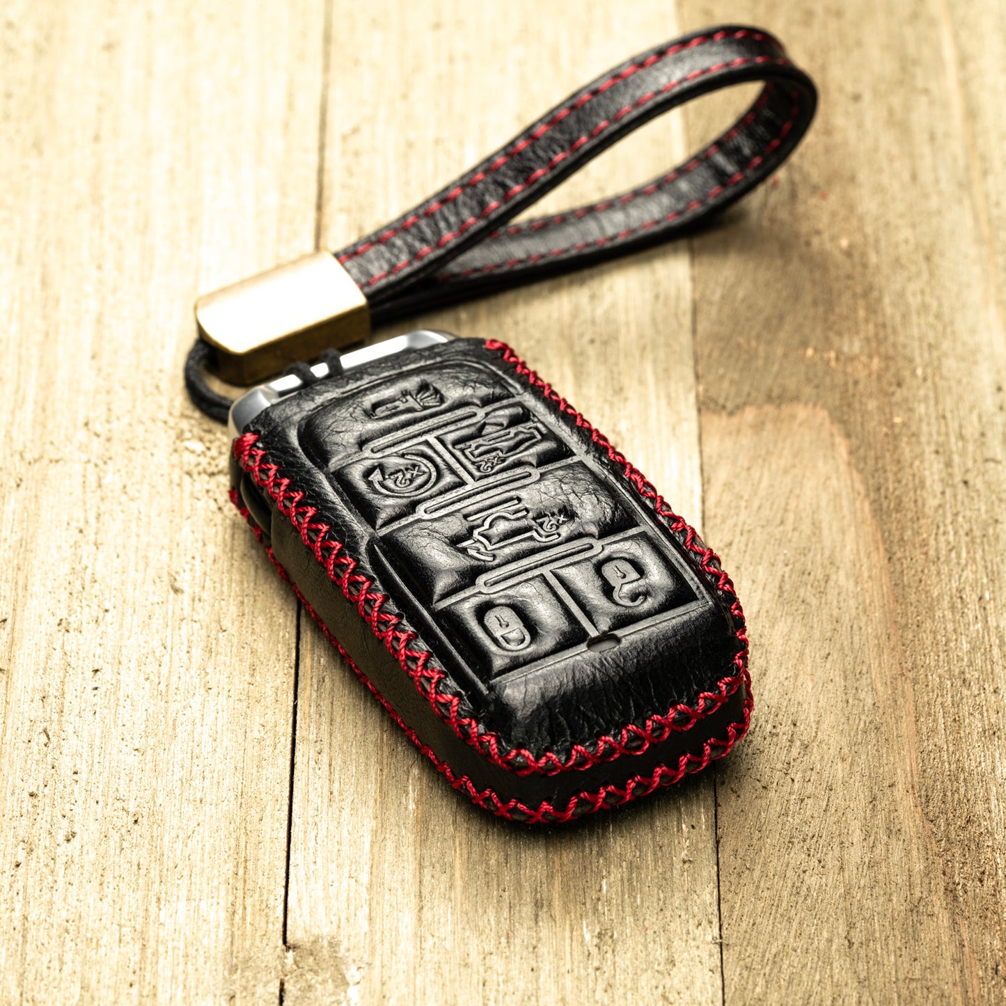 Vitodeco Superior Leather Key fob Case Compatible for RAM 1500, RAM 2500, RAM 3500 2019-2025, 6-Button