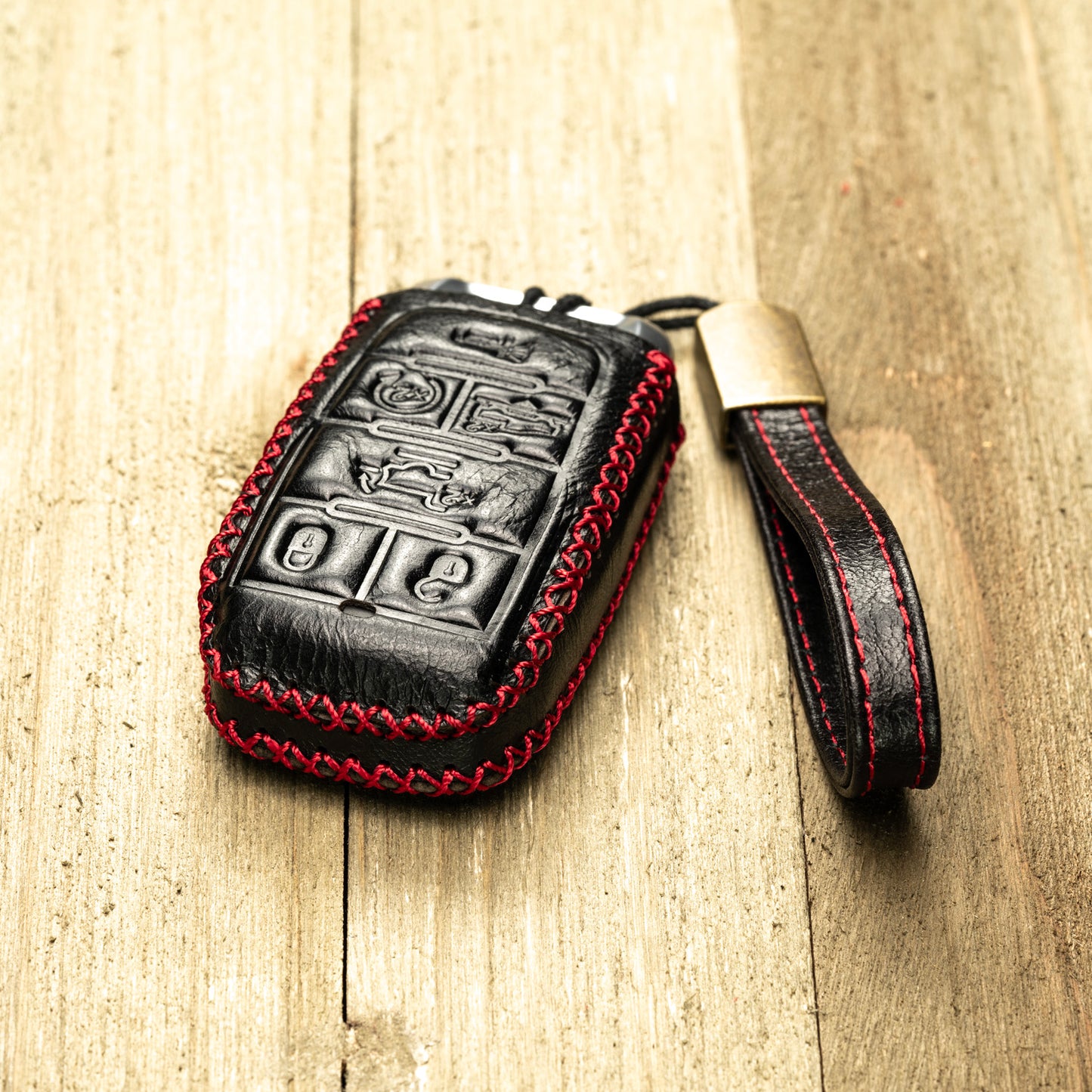 Vitodeco Superior Leather Key fob Case Compatible for RAM 1500, RAM 2500, RAM 3500 2019-2025, 6-Button
