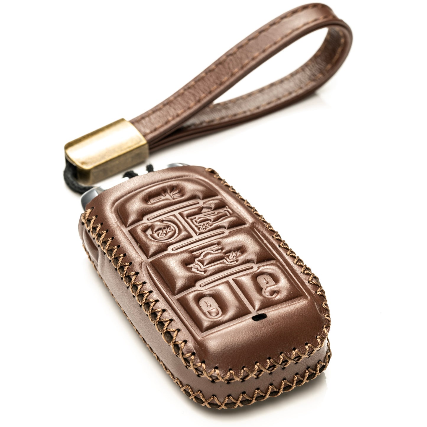 Vitodeco Superior Leather Key fob Case Compatible for RAM 1500, RAM 2500, RAM 3500 2019-2025, 6-Button