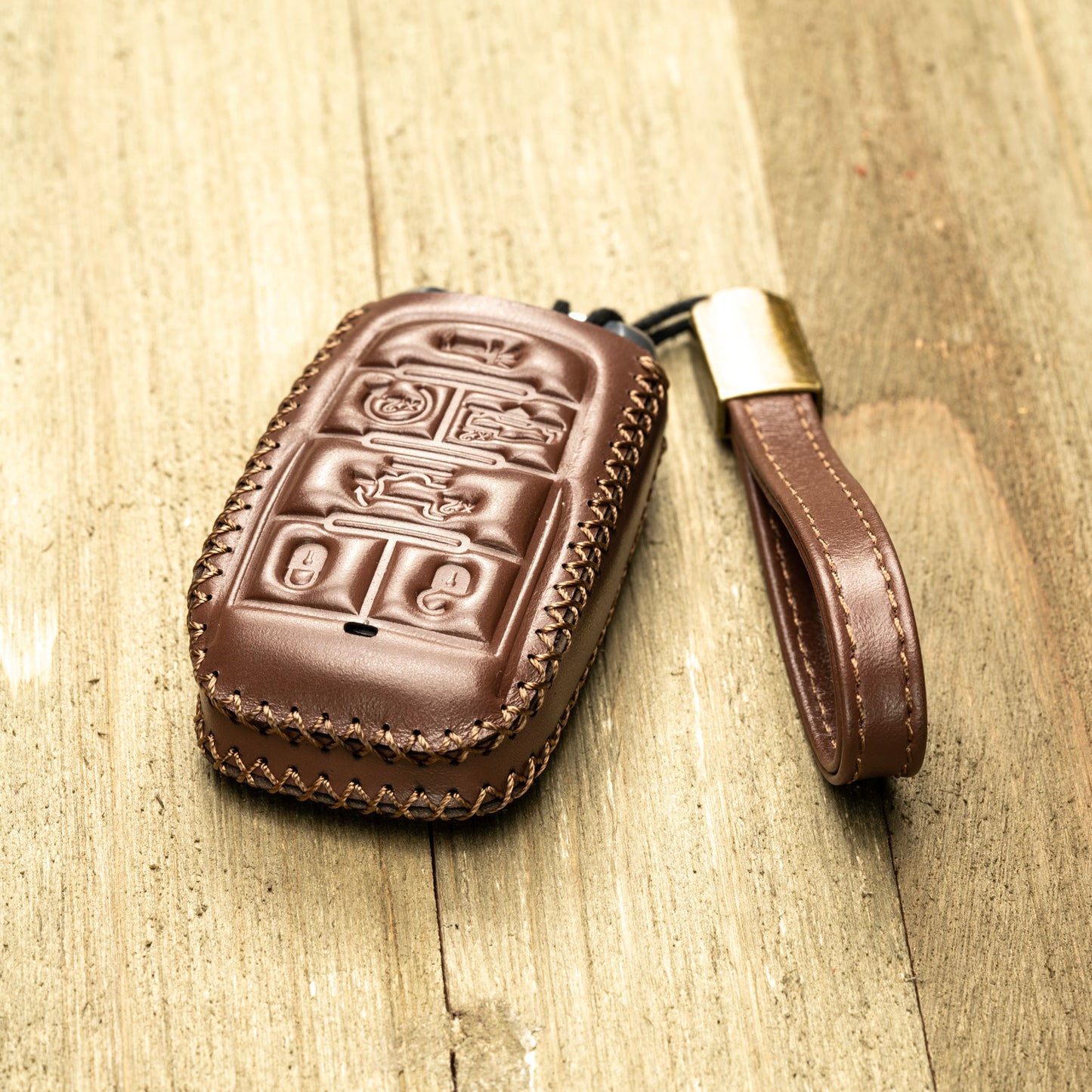 Vitodeco Superior Leather Key fob Case Compatible for RAM 1500, RAM 2500, RAM 3500 2019-2025, 6-Button