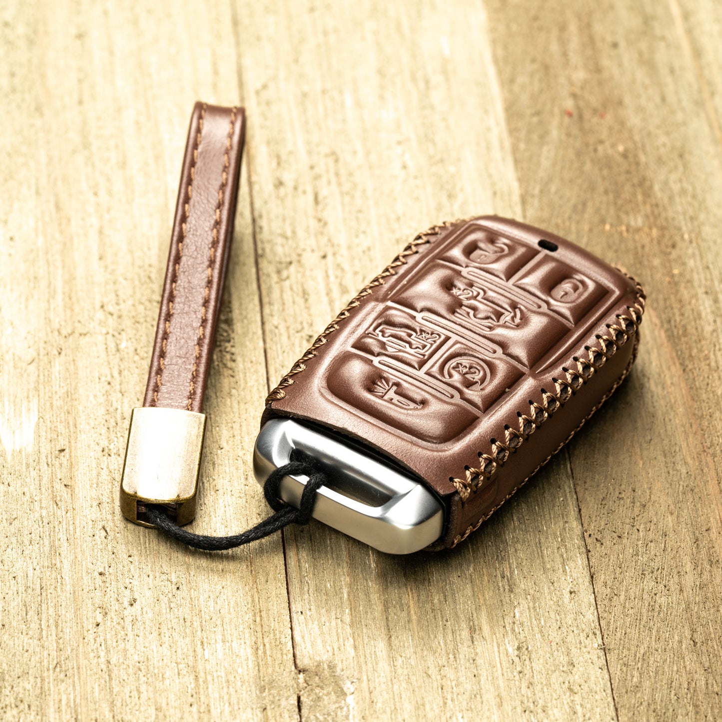 Vitodeco Superior Leather Key fob Case Compatible for RAM 1500, RAM 2500, RAM 3500 2019-2025, 6-Button