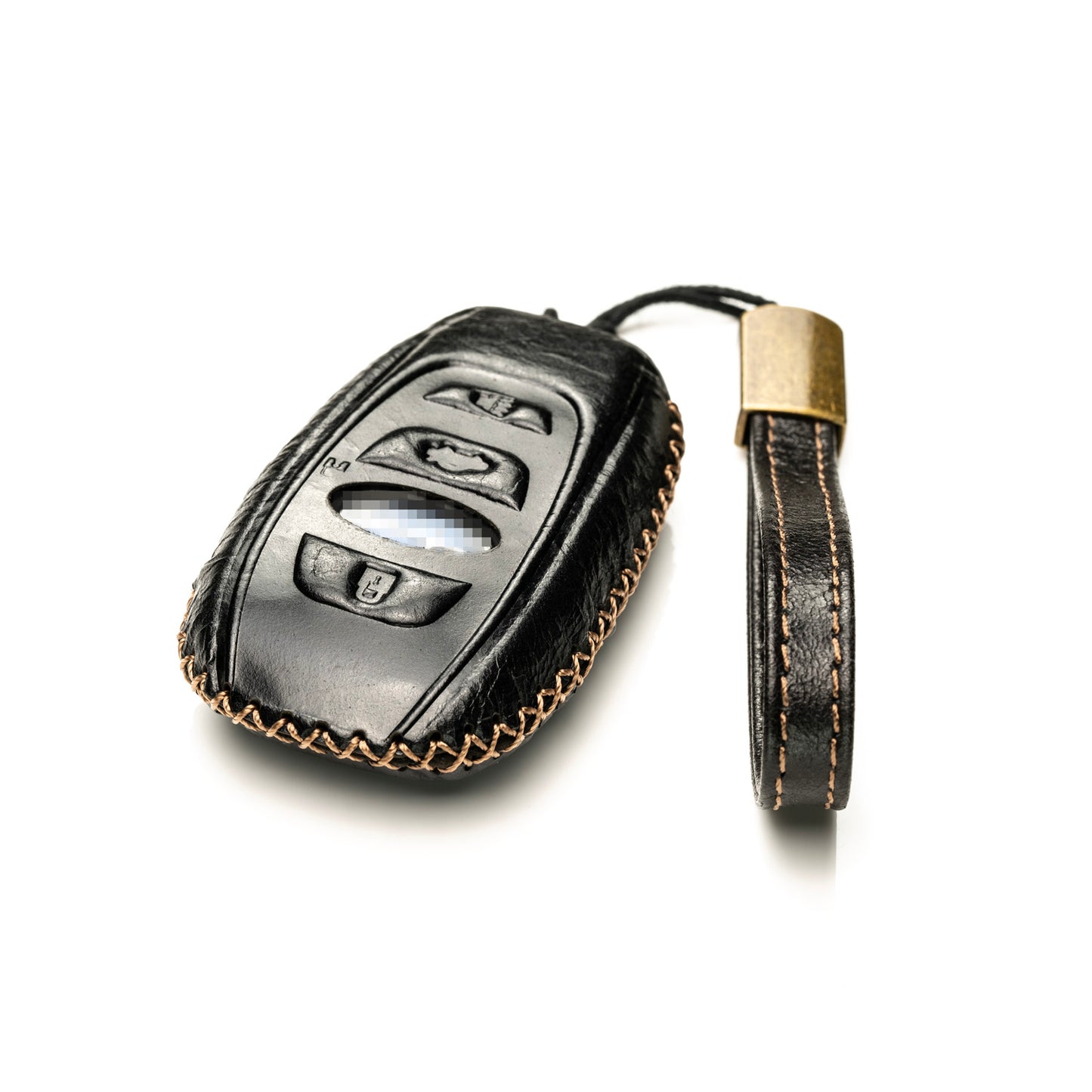 Vitodeco Superior Leather Key Fob Case Compatible for Subaru Forester, Impreza, Outback, WRX, BRZ, XV Crosstrek, Ascent, Solterra, 4-Button