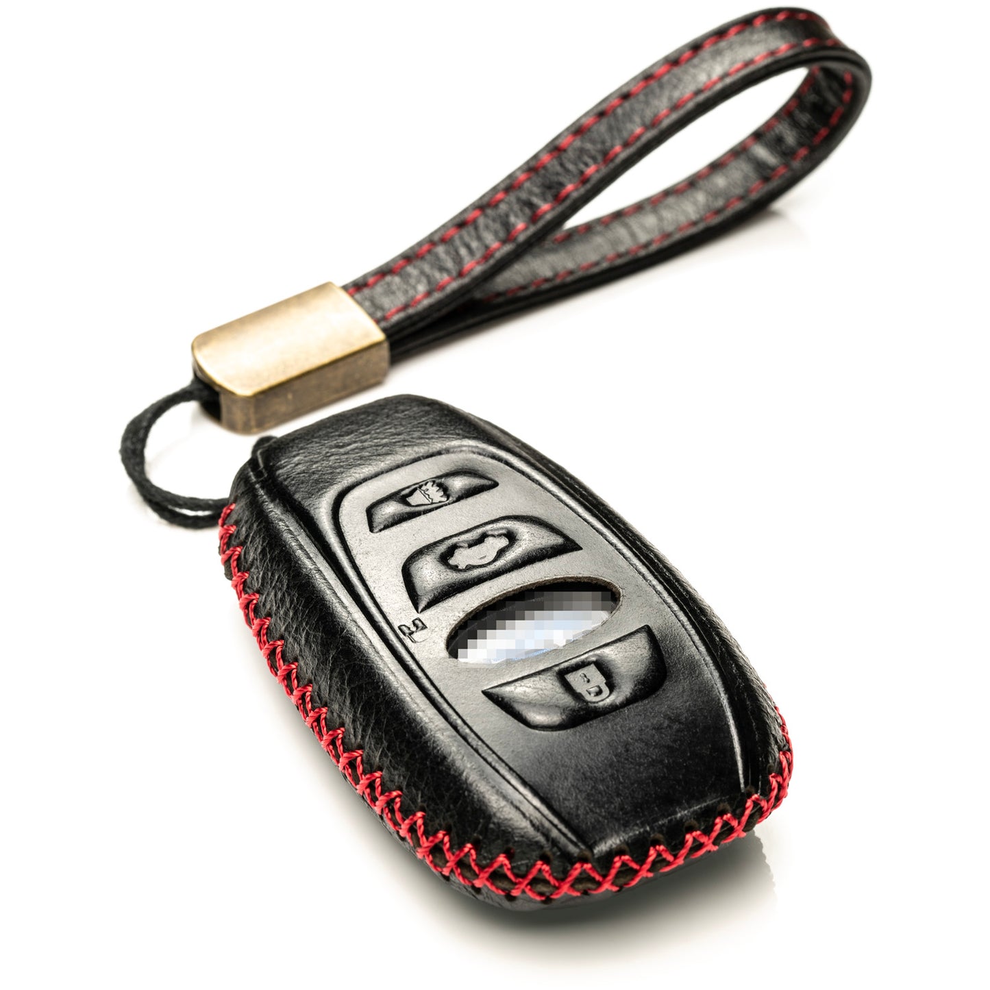 Vitodeco Superior Leather Key Fob Case Compatible for Subaru Forester, Impreza, Outback, WRX, BRZ, XV Crosstrek, Ascent, Solterra, 4-Button
