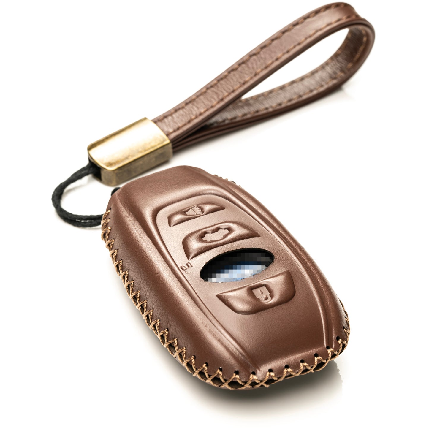 Vitodeco Superior Leather Key Fob Case Compatible for Subaru Forester, Impreza, Outback, WRX, BRZ, XV Crosstrek, Ascent, Solterra, 4-Button