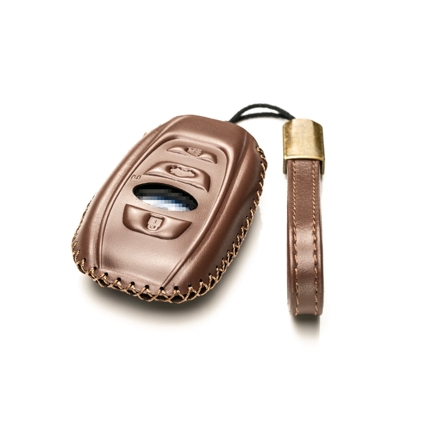 Vitodeco Superior Leather Key Fob Case Compatible for Subaru Forester, Impreza, Outback, WRX, BRZ, XV Crosstrek, Ascent, Solterra, 4-Button