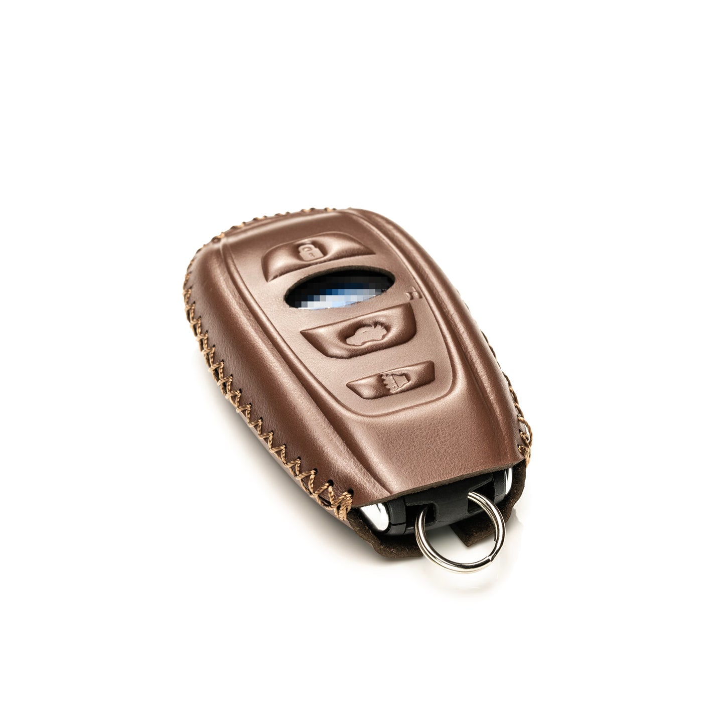 Vitodeco Superior Leather Key Fob Case Compatible for Subaru Forester, Impreza, Outback, WRX, BRZ, XV Crosstrek, Ascent, Solterra, 4-Button