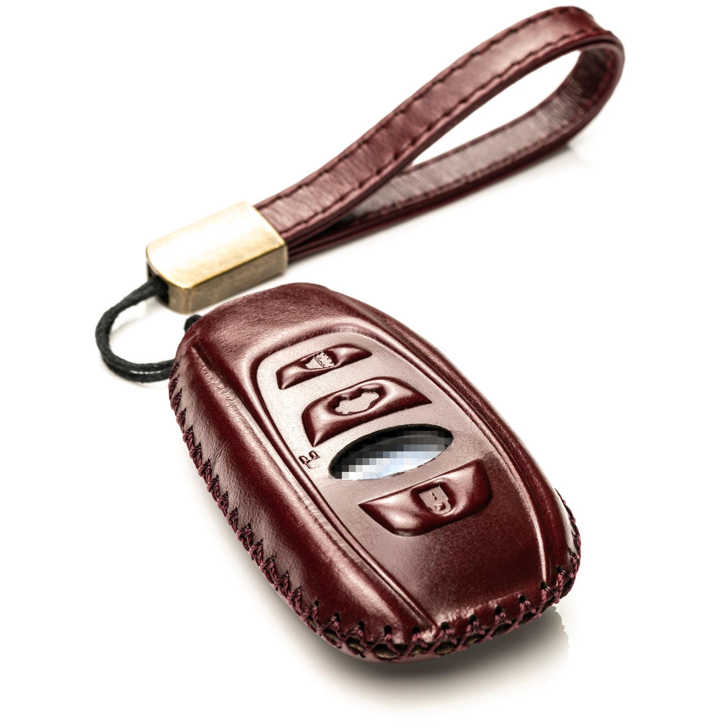 Vitodeco Superior Leather Key Fob Case Compatible for Subaru Forester, Impreza, Outback, WRX, BRZ, XV Crosstrek, Ascent, Solterra, 4-Button