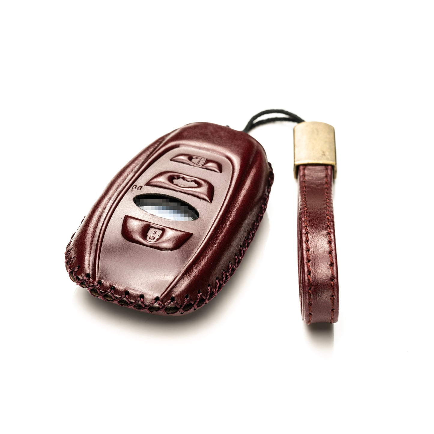 Vitodeco Superior Leather Key Fob Case Compatible for Subaru Forester, Impreza, Outback, WRX, BRZ, XV Crosstrek, Ascent, Solterra, 4-Button