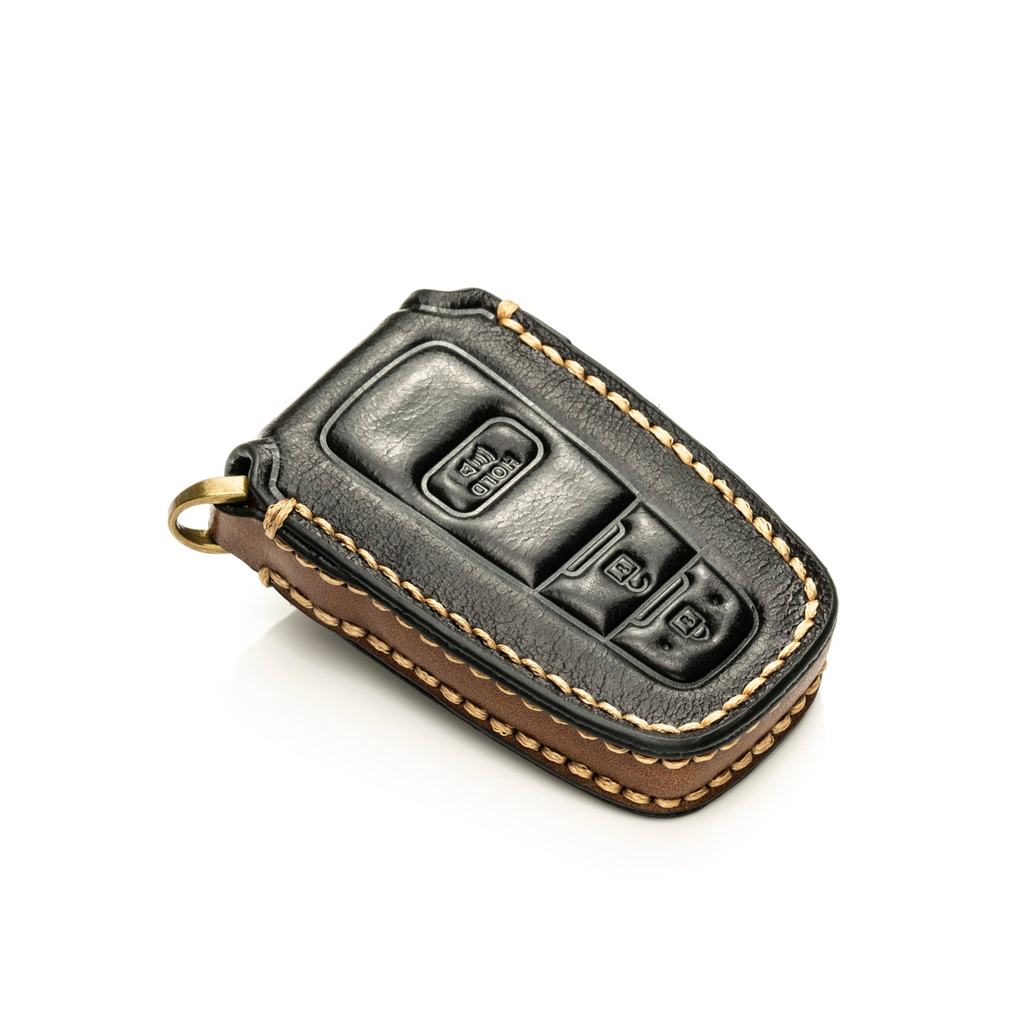 Vitodeco Superior Leather Key Fob Case Compatible for Toyota Rav4, Camry, Prius, Highlander, CH-R, Avalon, Toyota 86, Mirai, 3-Button