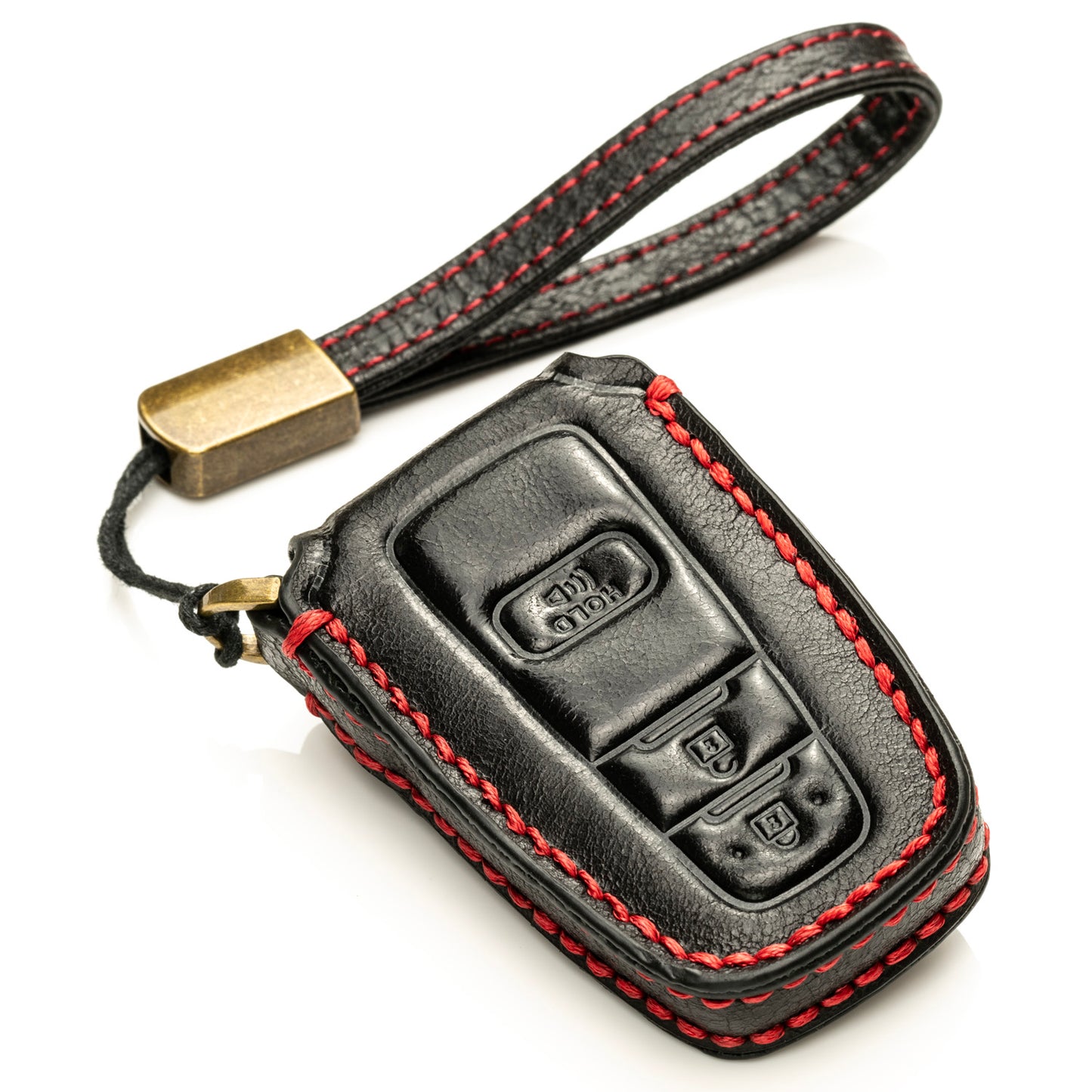 Vitodeco Superior Leather Key Fob Case Compatible for Toyota Rav4, Camry, Prius, Highlander, CH-R, Avalon, Toyota 86, Mirai, 3-Button
