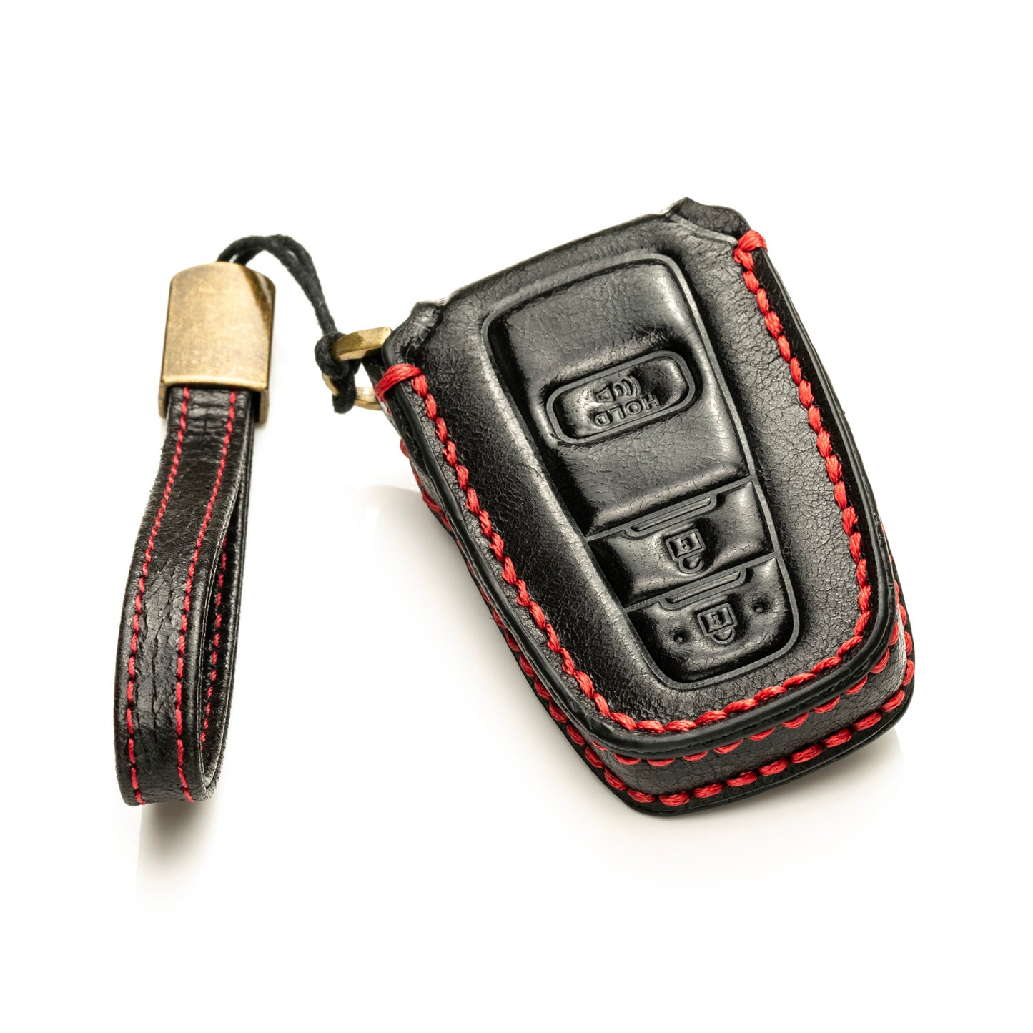 Vitodeco Superior Leather Key Fob Case Compatible for Toyota Rav4, Camry, Prius, Highlander, CH-R, Avalon, Toyota 86, Mirai, 3-Button