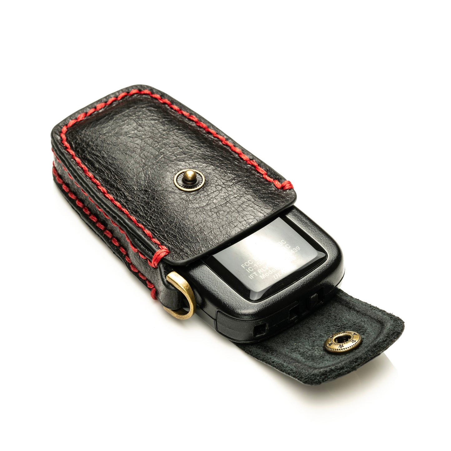 Vitodeco Superior Leather Key Fob Case Compatible for Toyota Rav4, Camry, Prius, Highlander, CH-R, Avalon, Toyota 86, Mirai, 3-Button