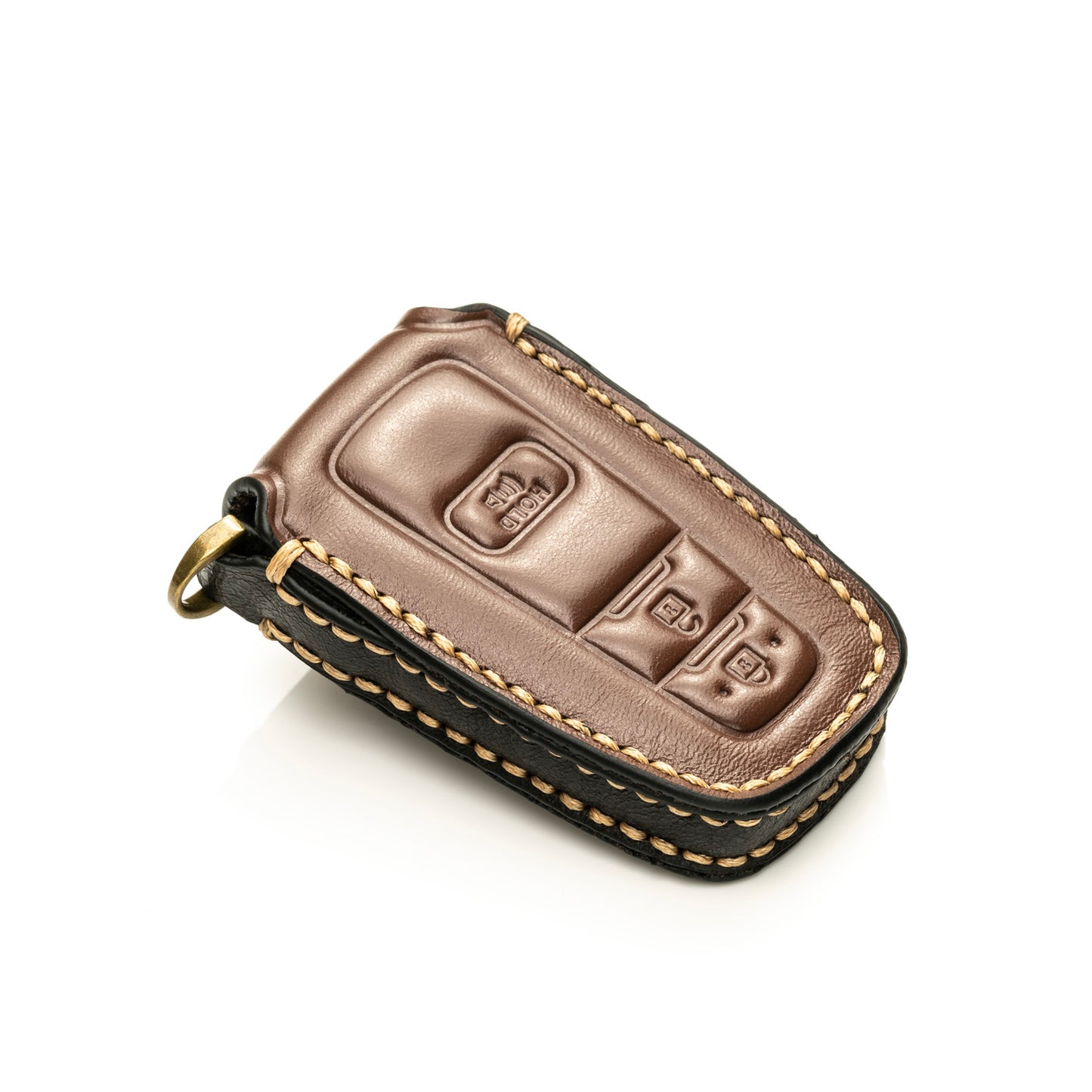 Vitodeco Superior Leather Key Fob Case Compatible for Toyota Rav4, Camry, Prius, Highlander, CH-R, Avalon, Toyota 86, Mirai, 3-Button