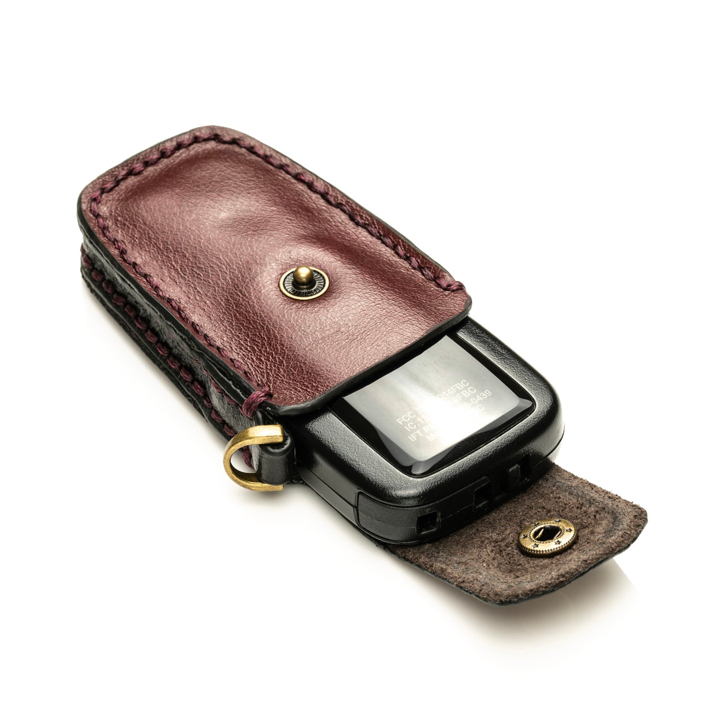 Vitodeco Superior Leather Key Fob Case Compatible for Toyota Rav4, Camry, Prius, Highlander, CH-R, Avalon, Toyota 86, Mirai, 3-Button