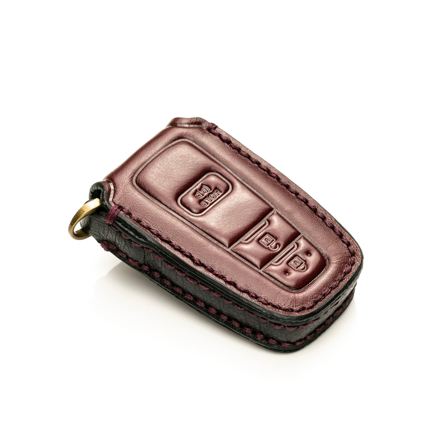 Vitodeco Superior Leather Key Fob Case Compatible for Toyota Rav4, Camry, Prius, Highlander, CH-R, Avalon, Toyota 86, Mirai, 3-Button