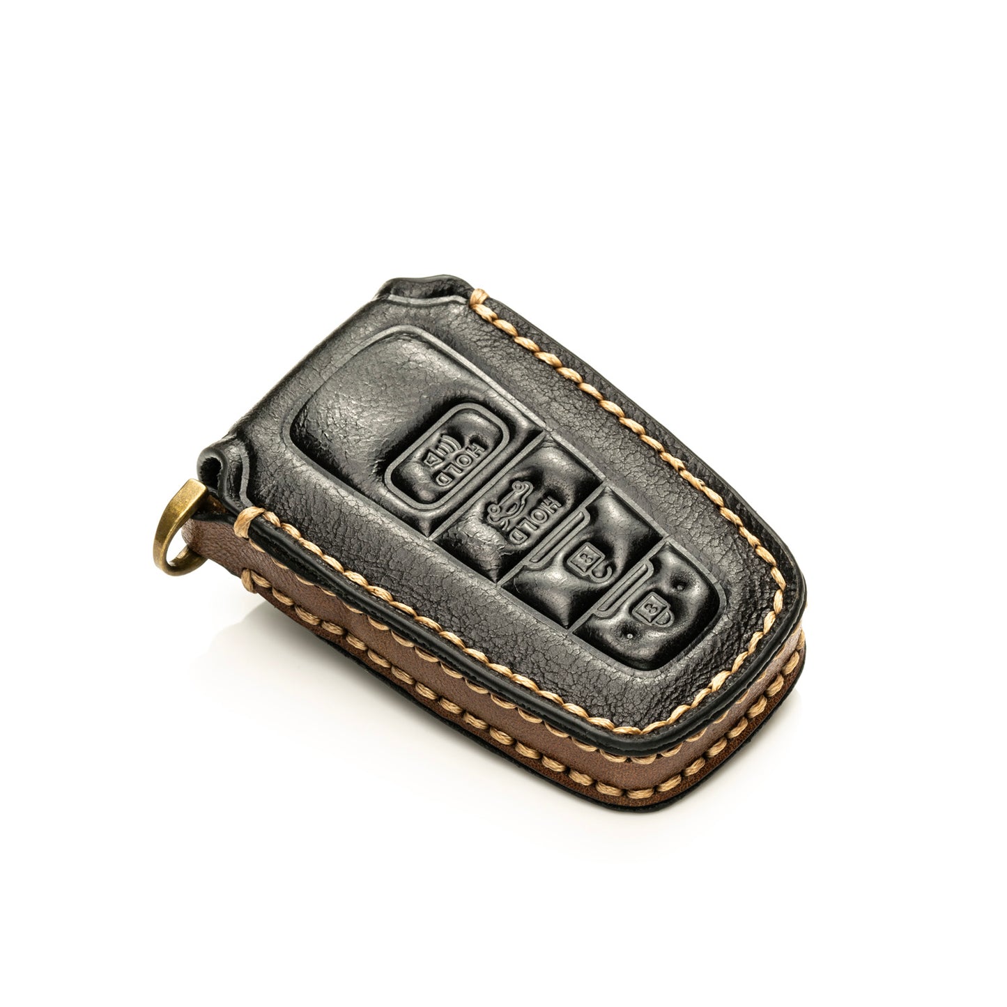 Vitodeco Superior Leather Key Fob Case Compatible for Toyota Rav4, Camry, Prius, Highlander, CH-R, Avalon, Toyota 86, Mirai, 4-Button