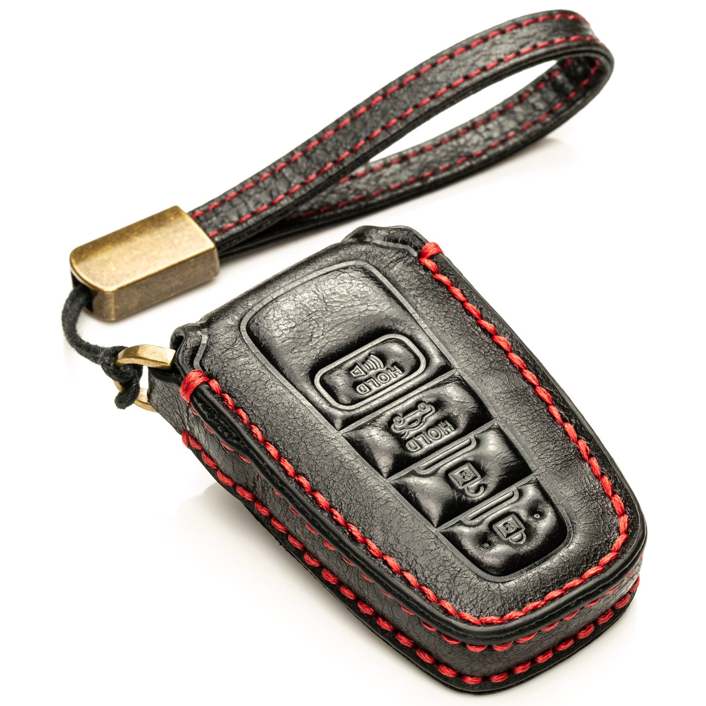 Vitodeco Superior Leather Key Fob Case Compatible for Toyota Rav4, Camry, Prius, Highlander, CH-R, Avalon, Toyota 86, Mirai, 4-Button
