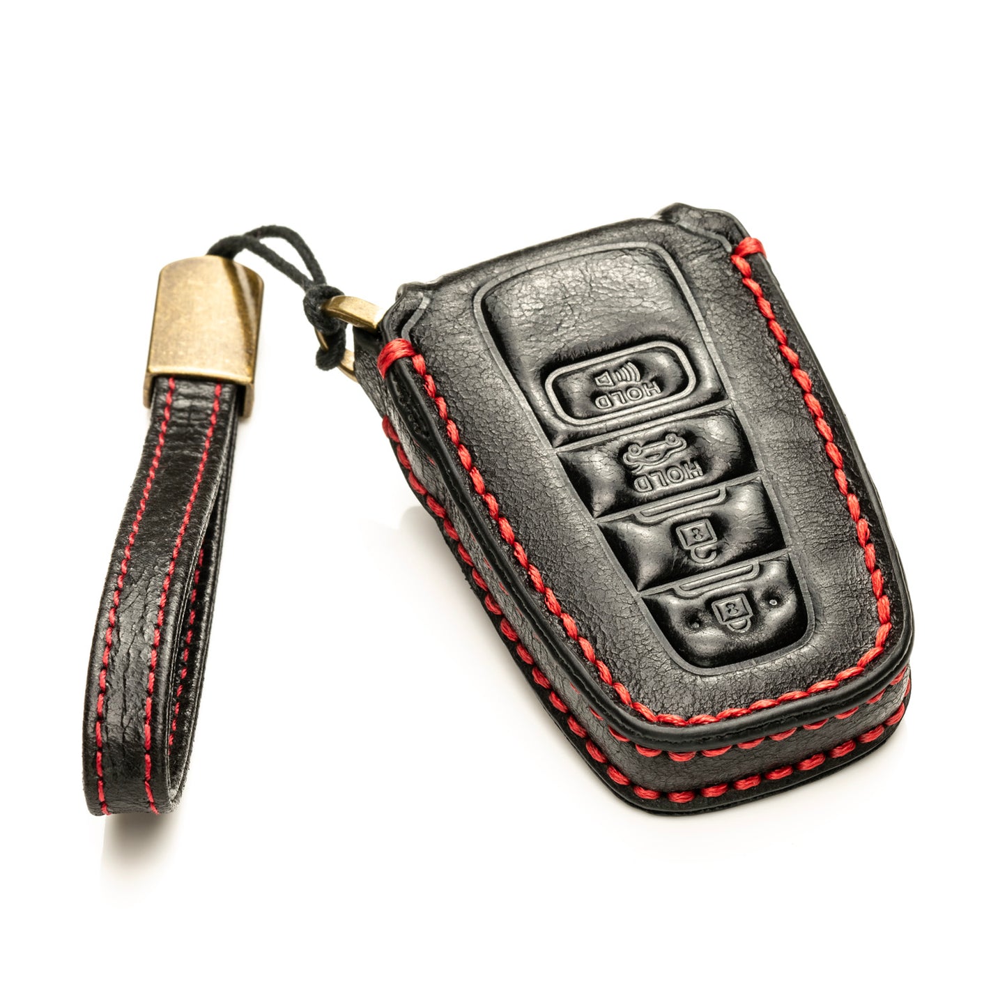 Vitodeco Superior Leather Key Fob Case Compatible for Toyota Rav4, Camry, Prius, Highlander, CH-R, Avalon, Toyota 86, Mirai, 4-Button