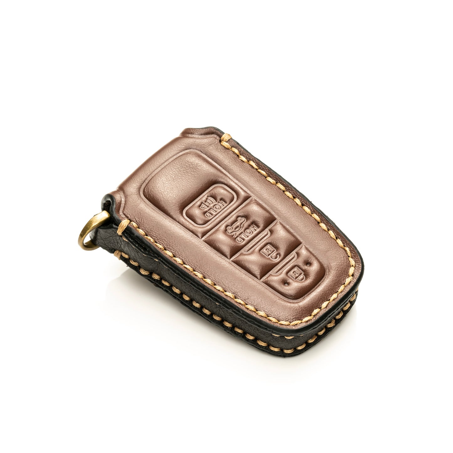 Vitodeco Superior Leather Key Fob Case Compatible for Toyota Rav4, Camry, Prius, Highlander, CH-R, Avalon, Toyota 86, Mirai, 4-Button