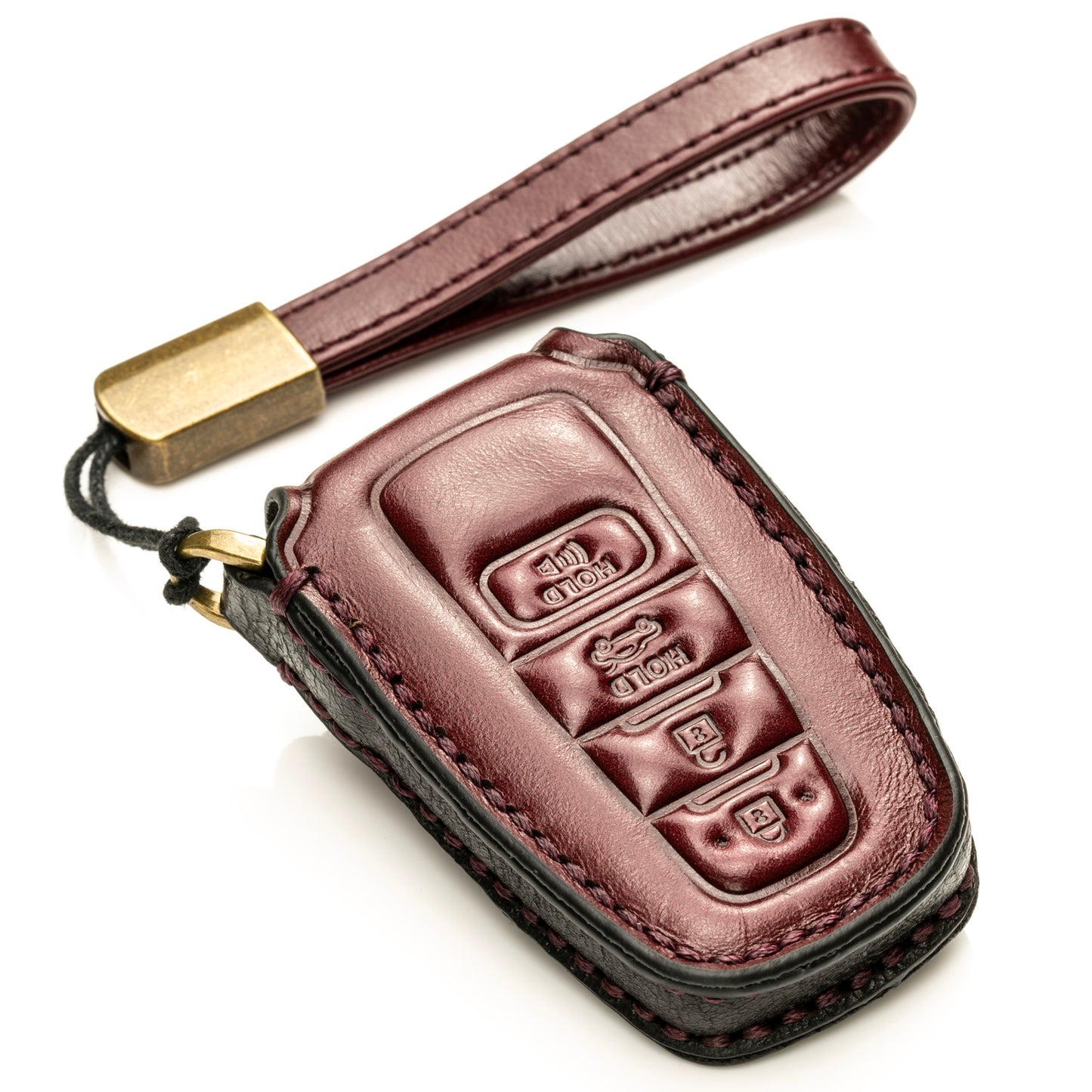 Vitodeco Superior Leather Key Fob Case Compatible for Toyota Rav4, Camry, Prius, Highlander, CH-R, Avalon, Toyota 86, Mirai, 4-Button
