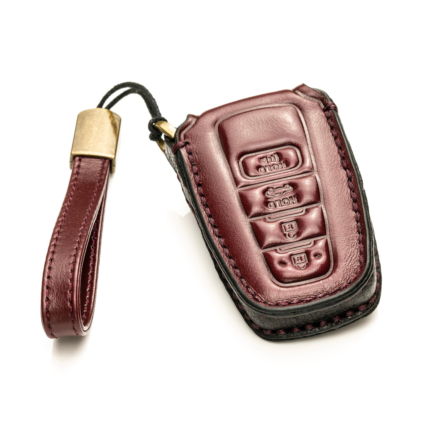 Vitodeco Superior Leather Key Fob Case Compatible for Toyota Rav4, Camry, Prius, Highlander, CH-R, Avalon, Toyota 86, Mirai, 4-Button
