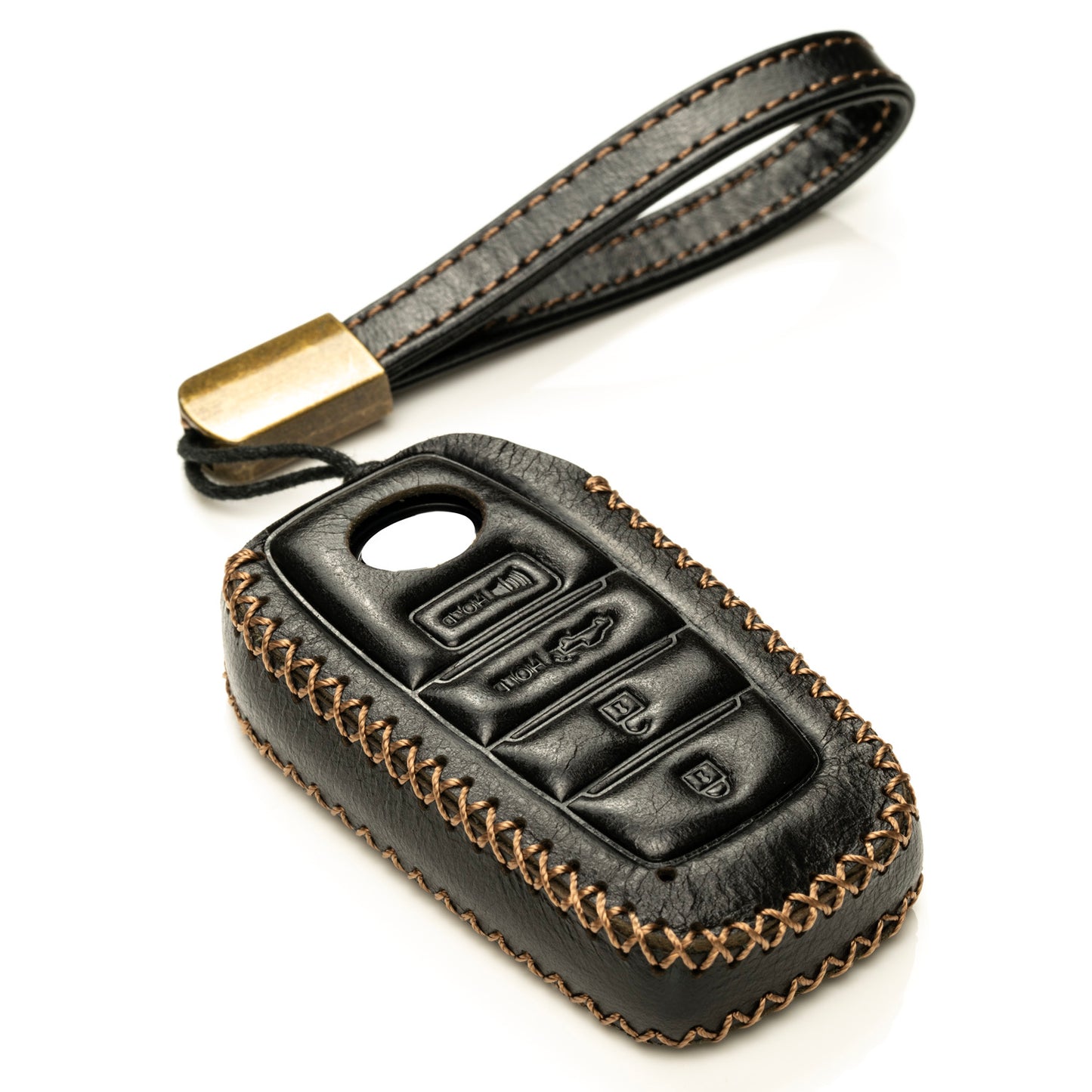 Vitodeco Superior Leather Key Fob Case Compatible for Toyota Tacoma, Toyota Tundra 2022-2025, 4-Button