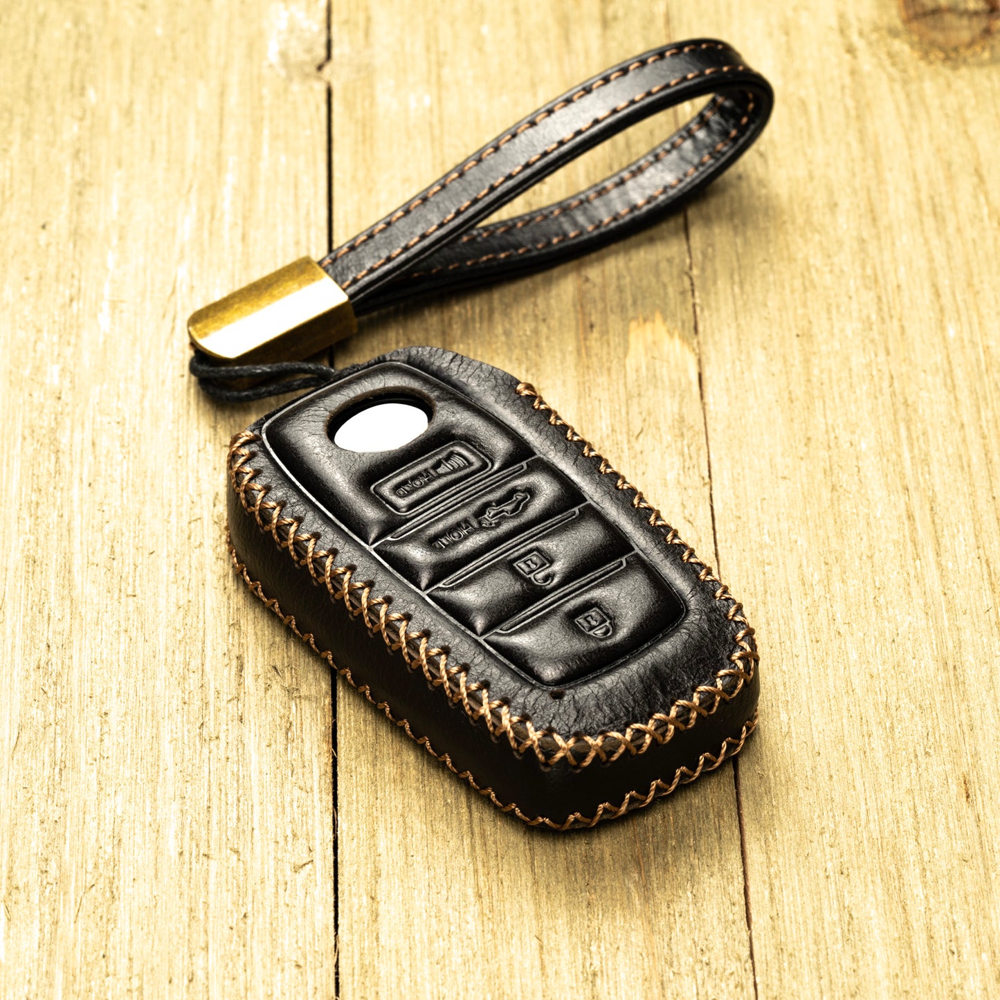 Vitodeco Superior Leather Key Fob Case Compatible for Toyota Tacoma, Toyota Tundra 2022-2025, 4-Button